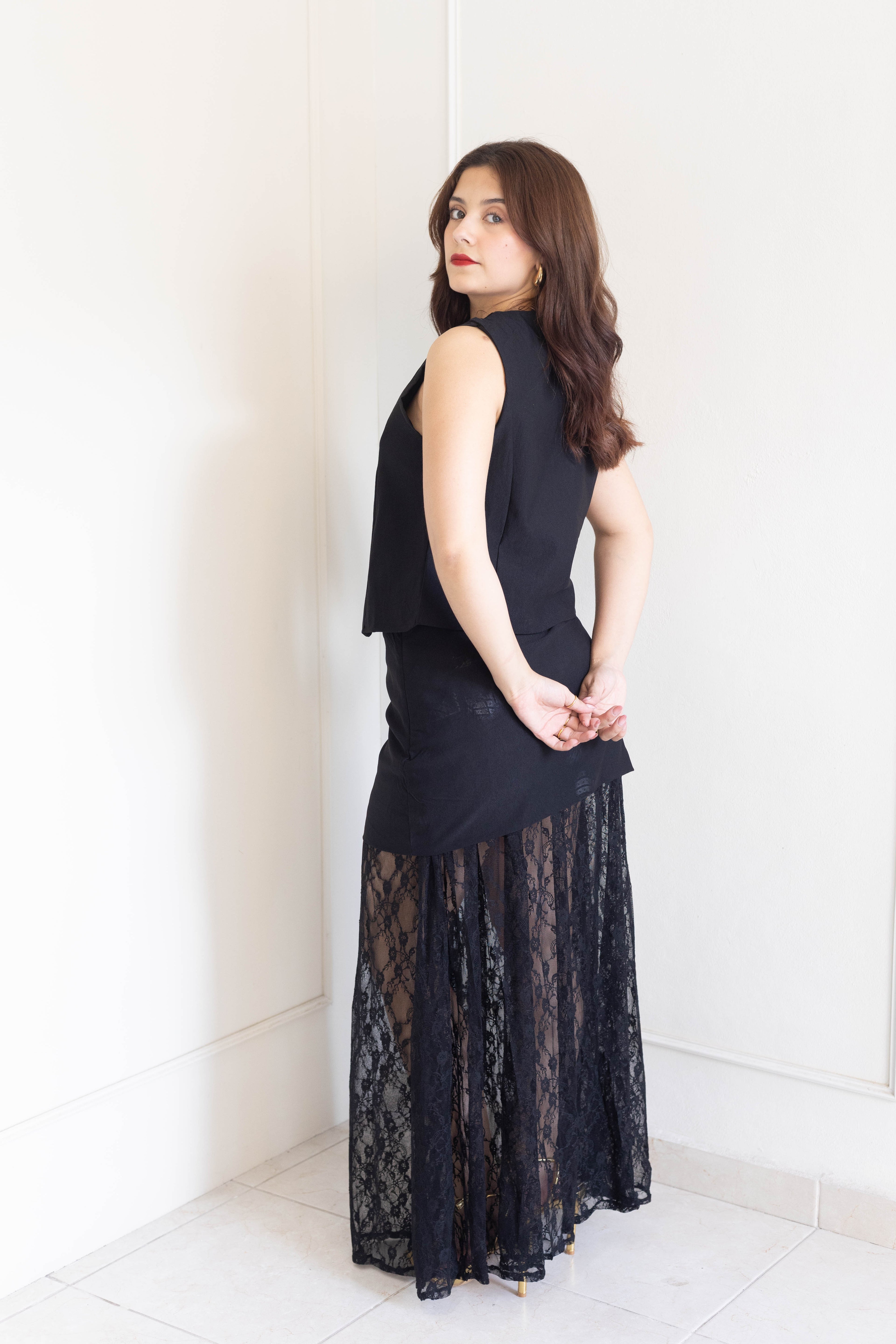 Conjunto 2pz falda encaje