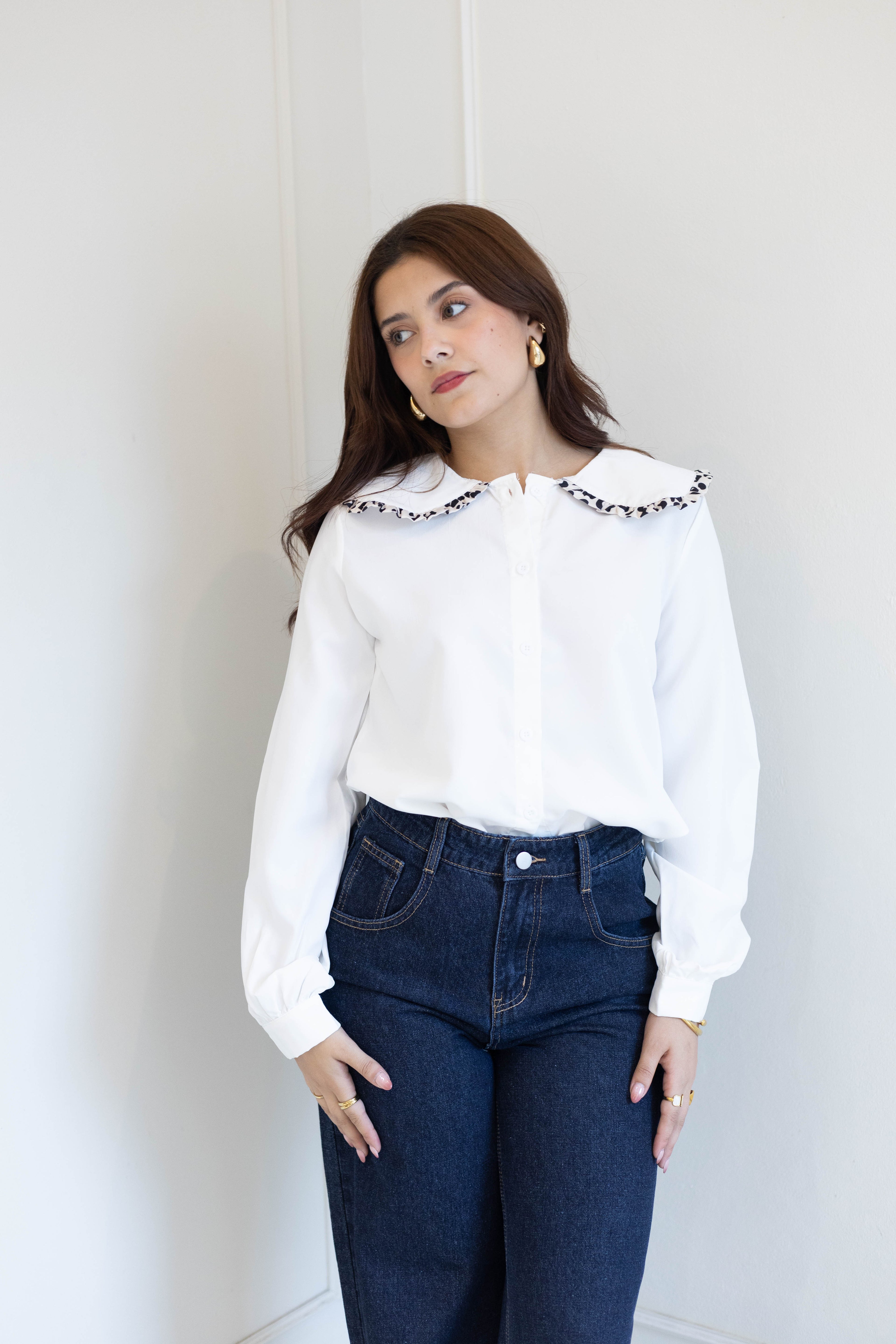 Camisa cuello leopardo