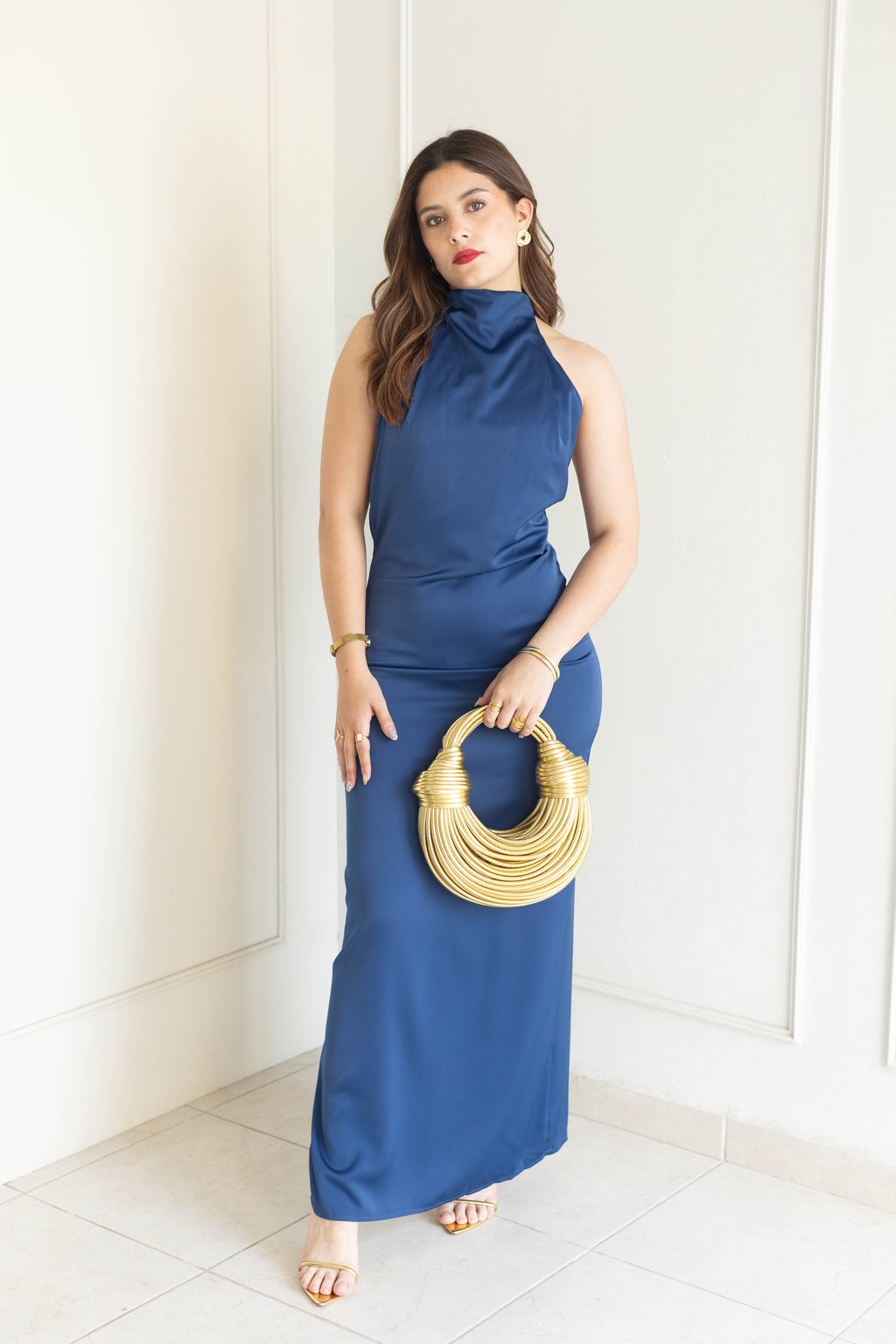 Vestido satin halter