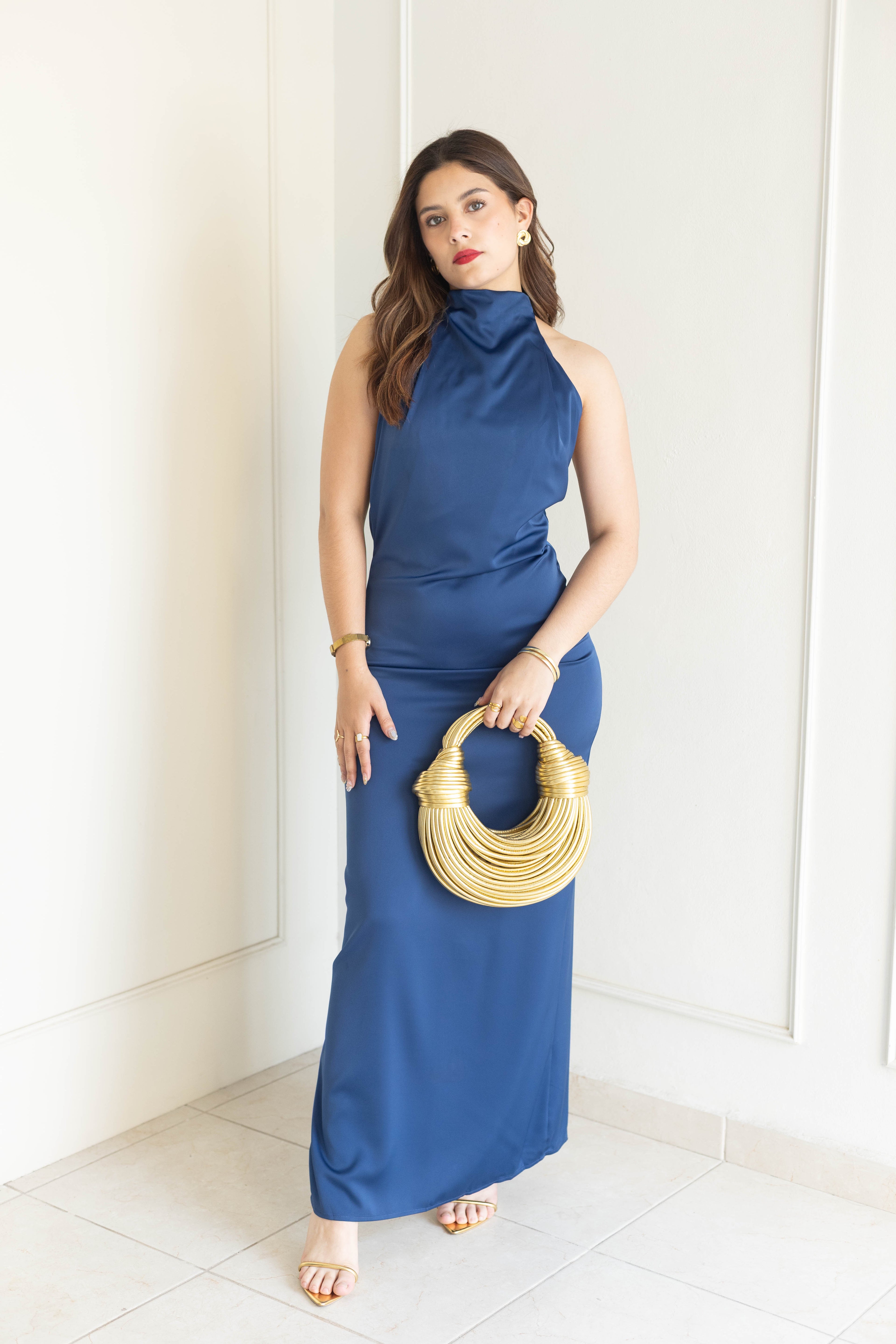 Vestido satin halter