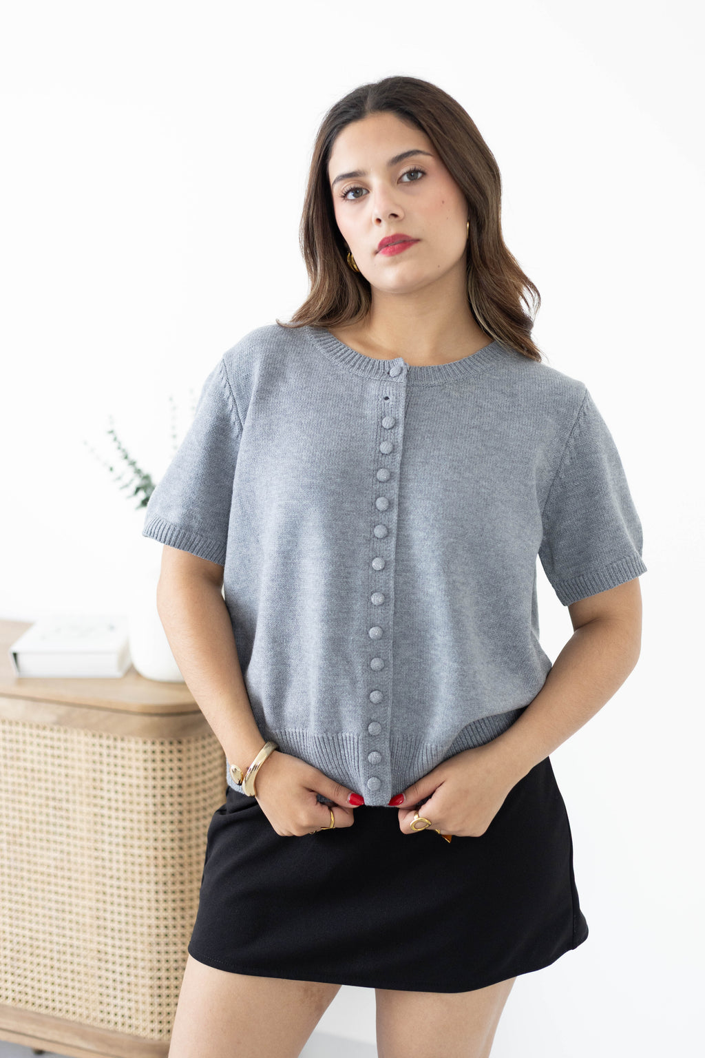 Blusa tejido gris