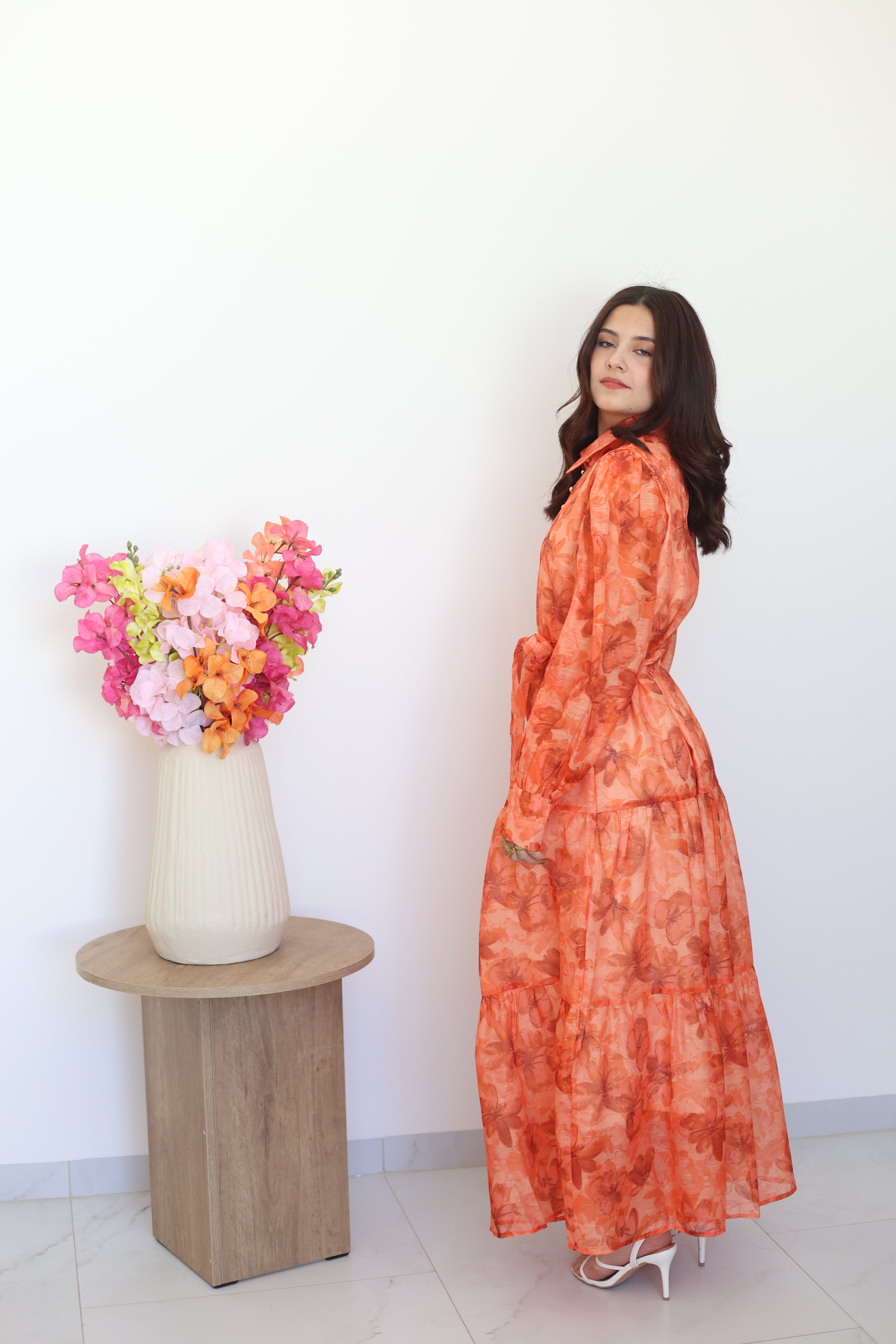 Vestido MIDI naranja
