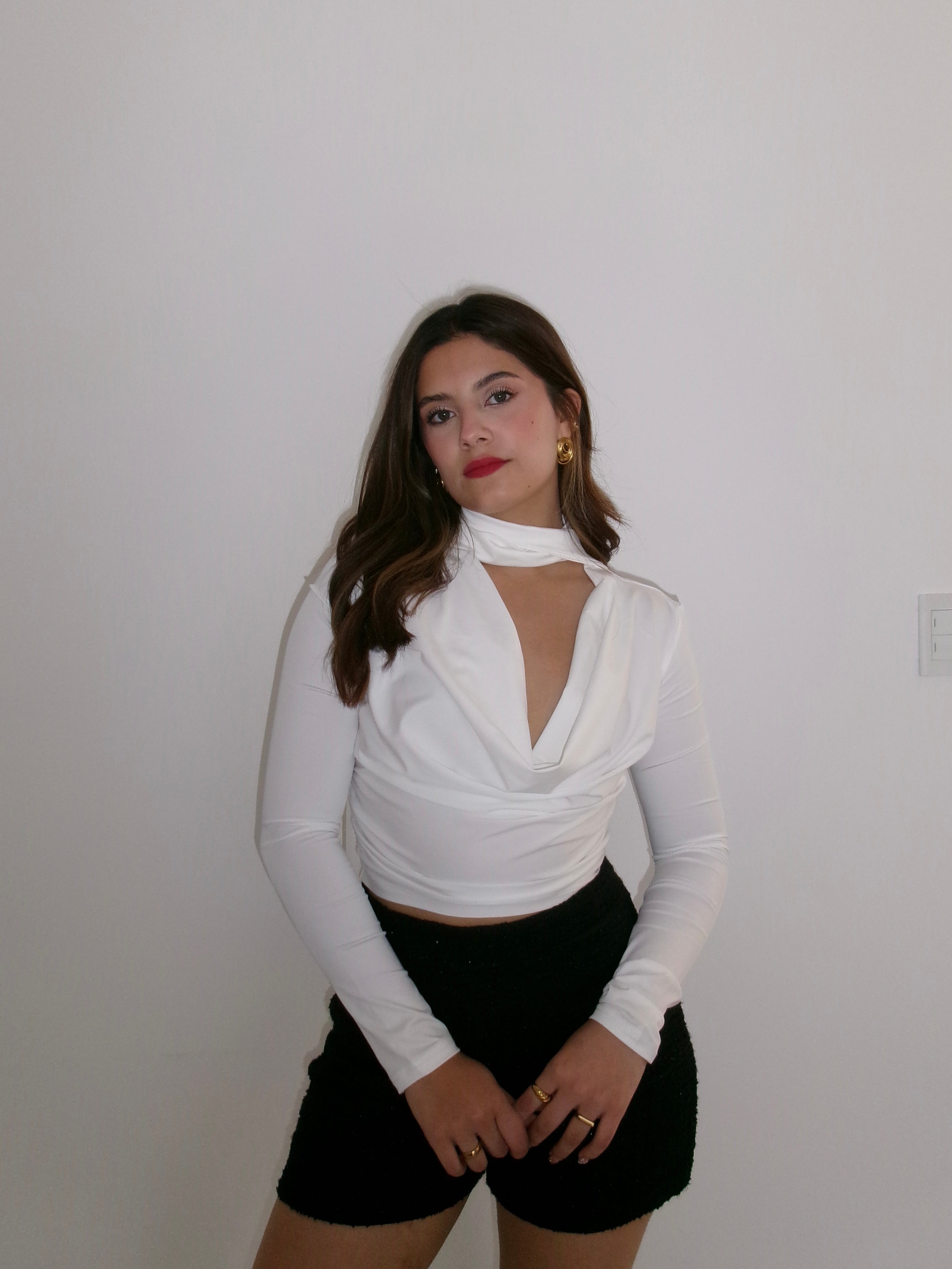 Blusa manga larga corbatín