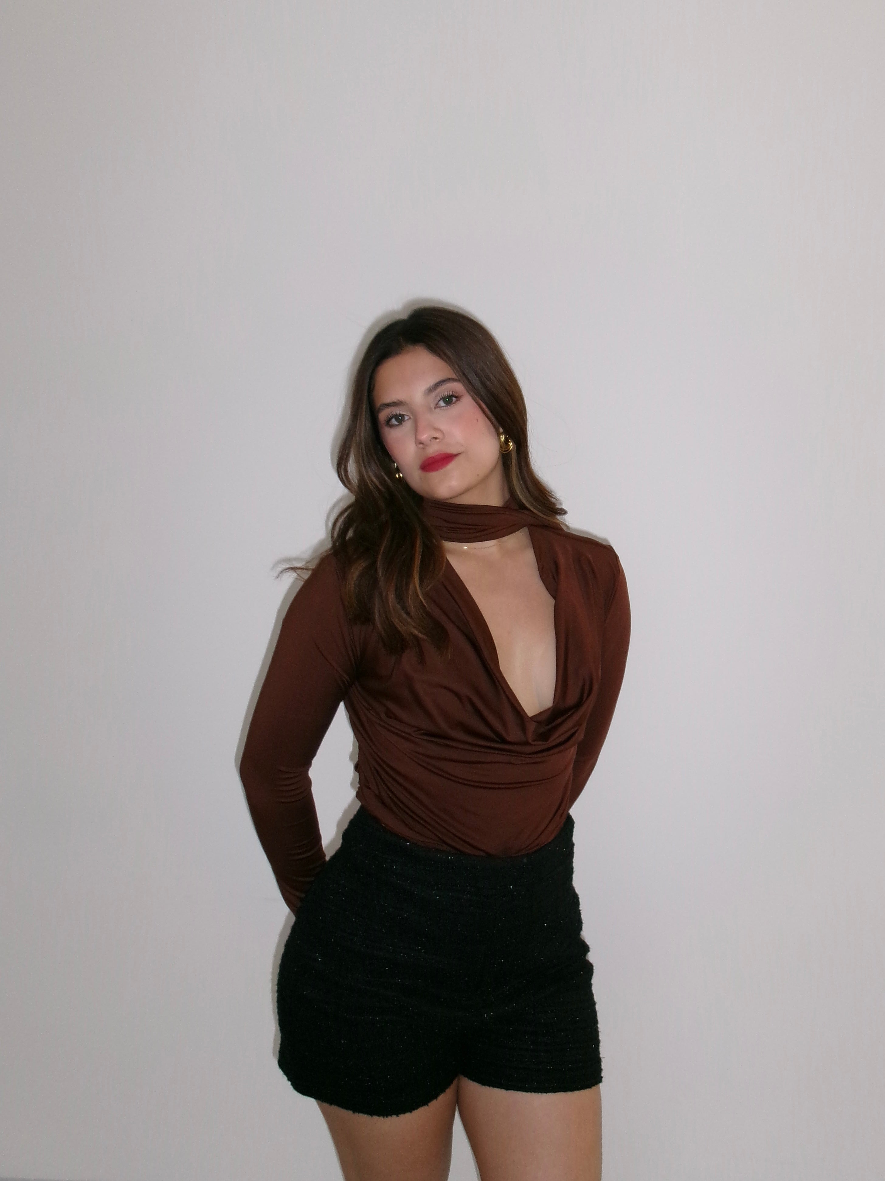 Blusa manga larga corbatín