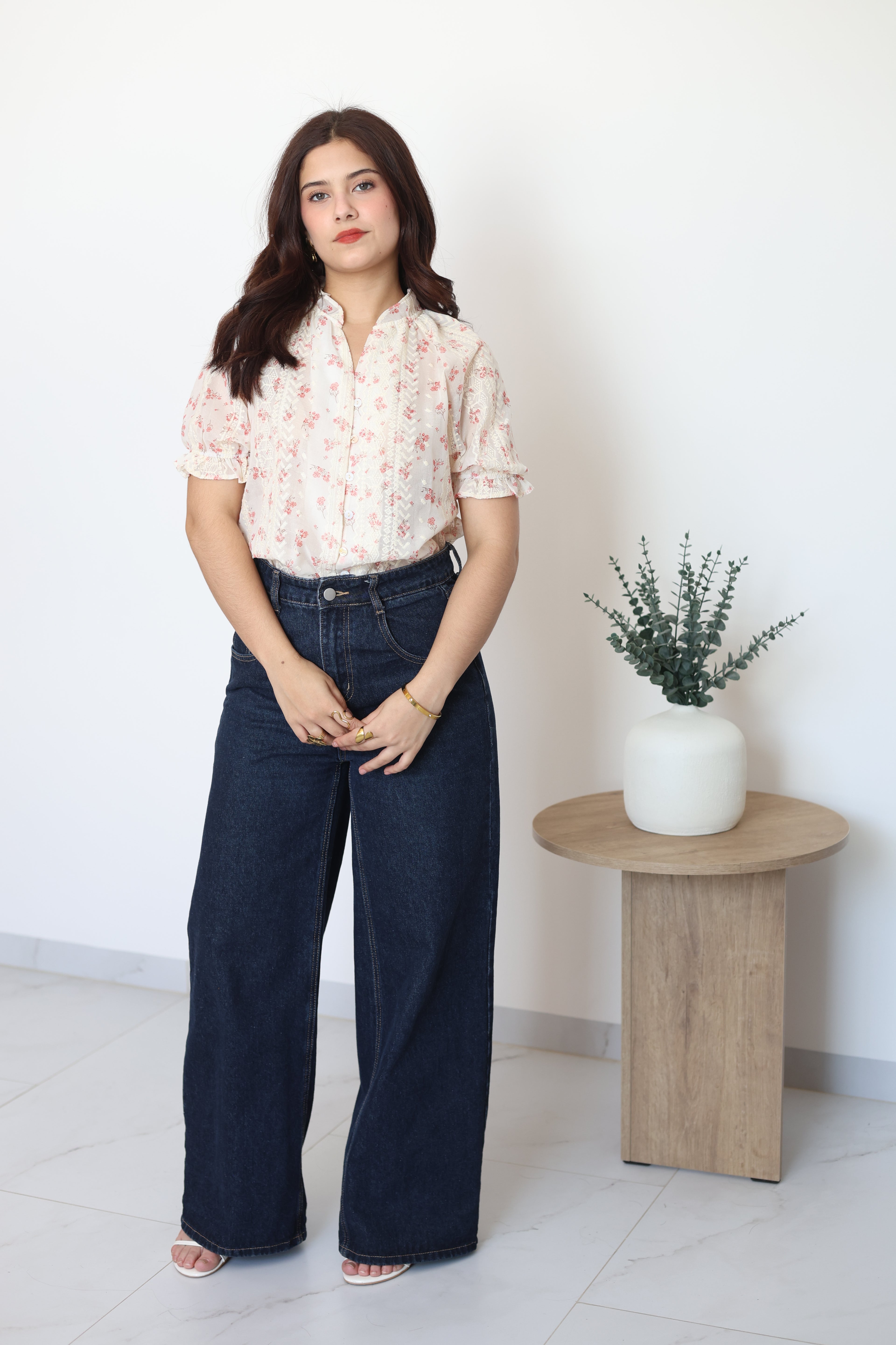 Blusa bordada rosa