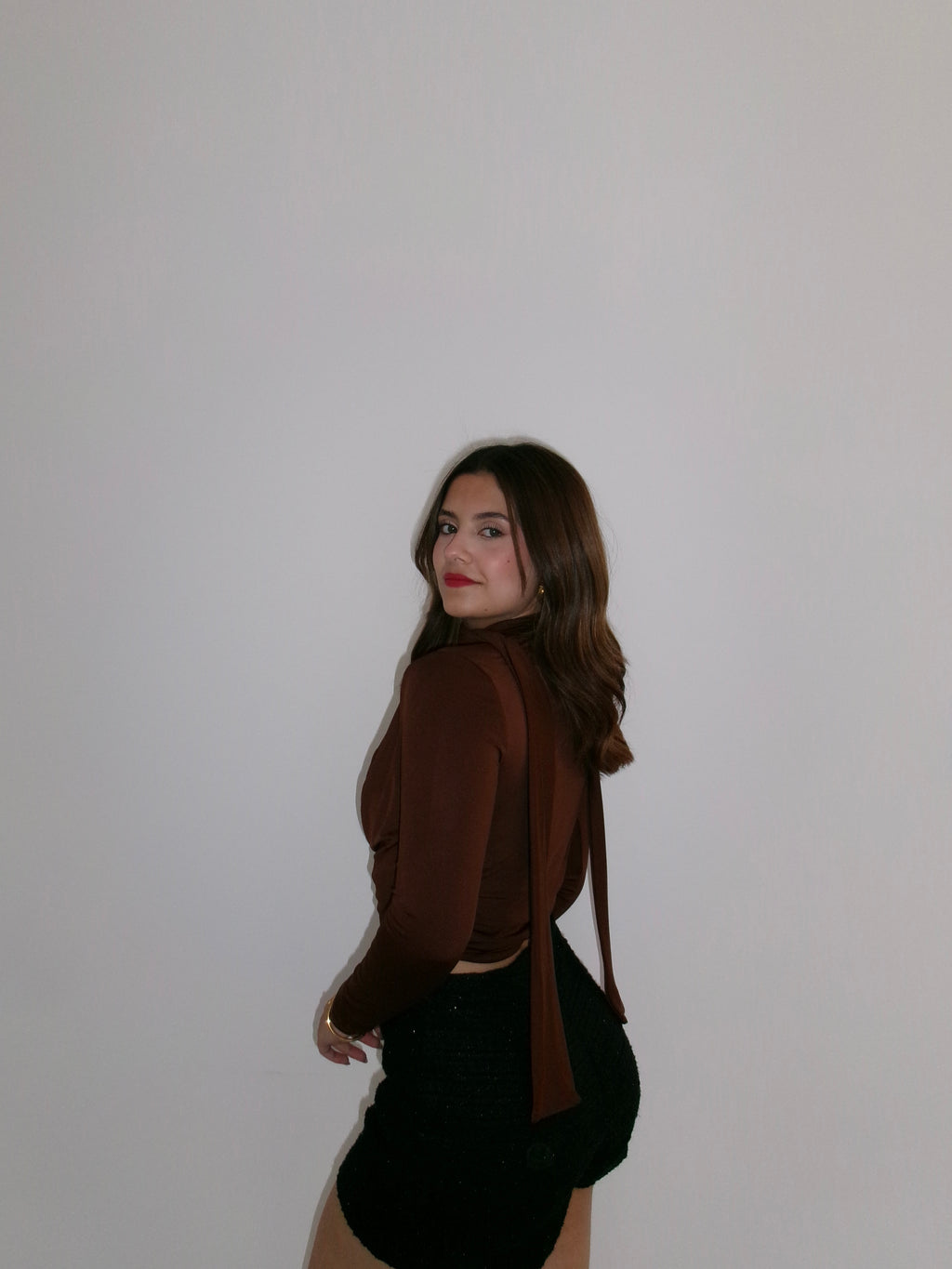 Blusa manga larga corbatín