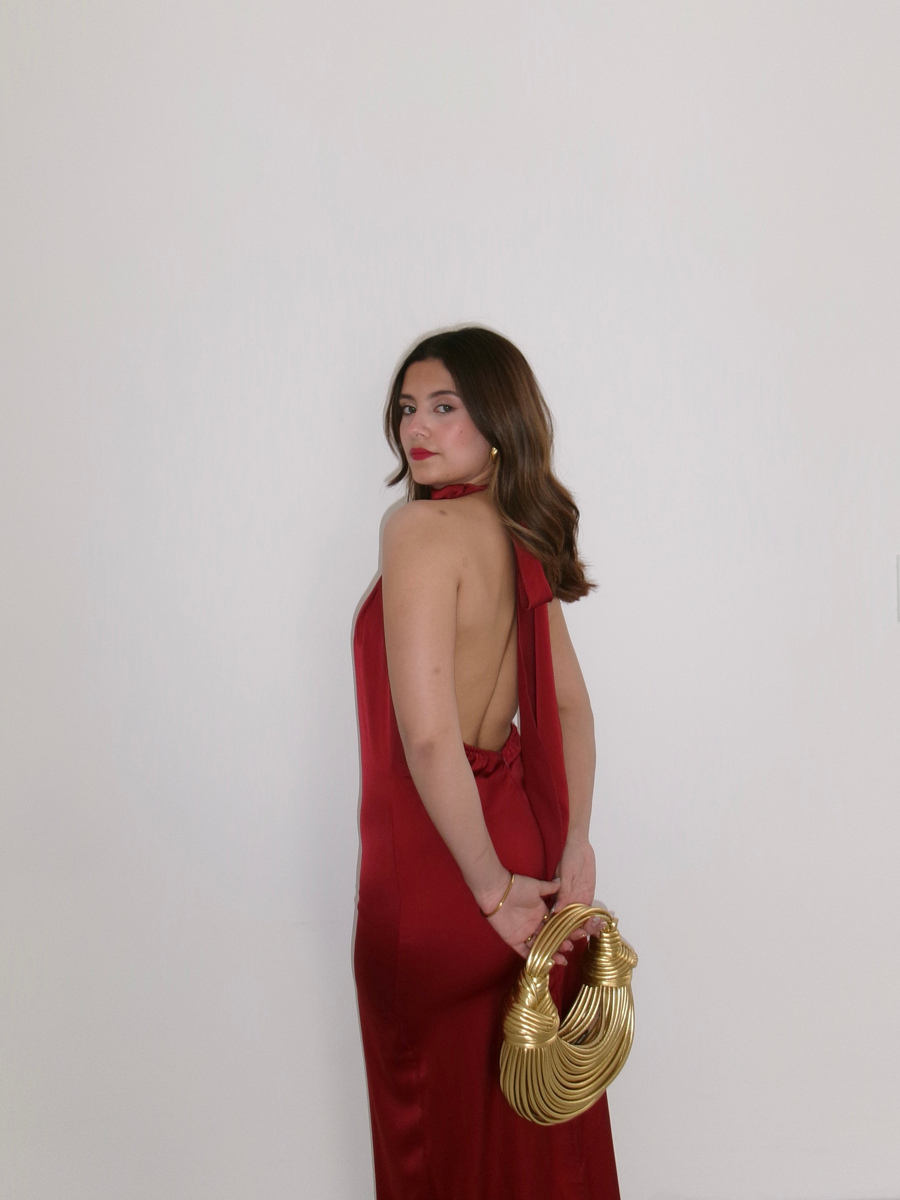 Vestido satin halter