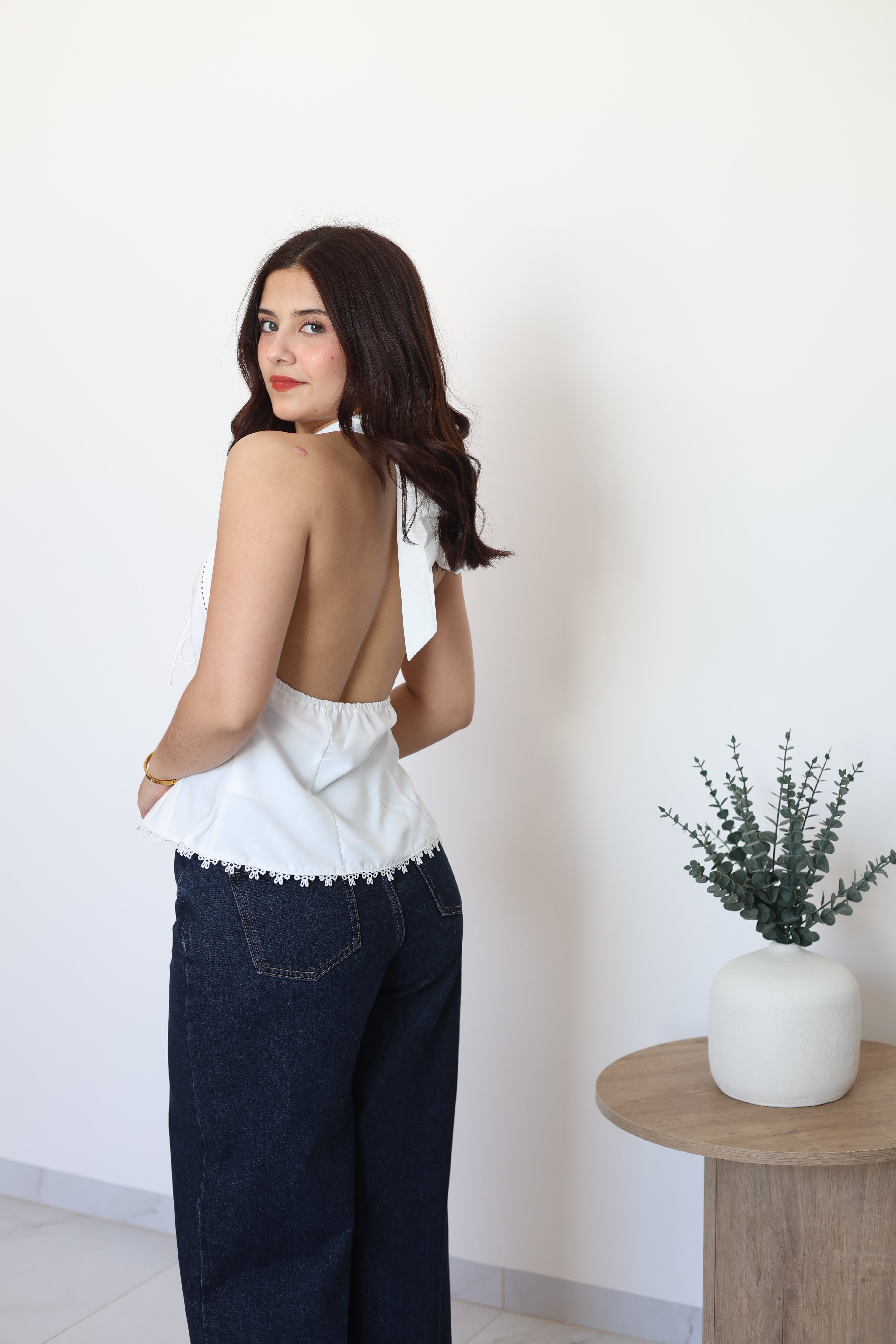 Blusa blanca halter
