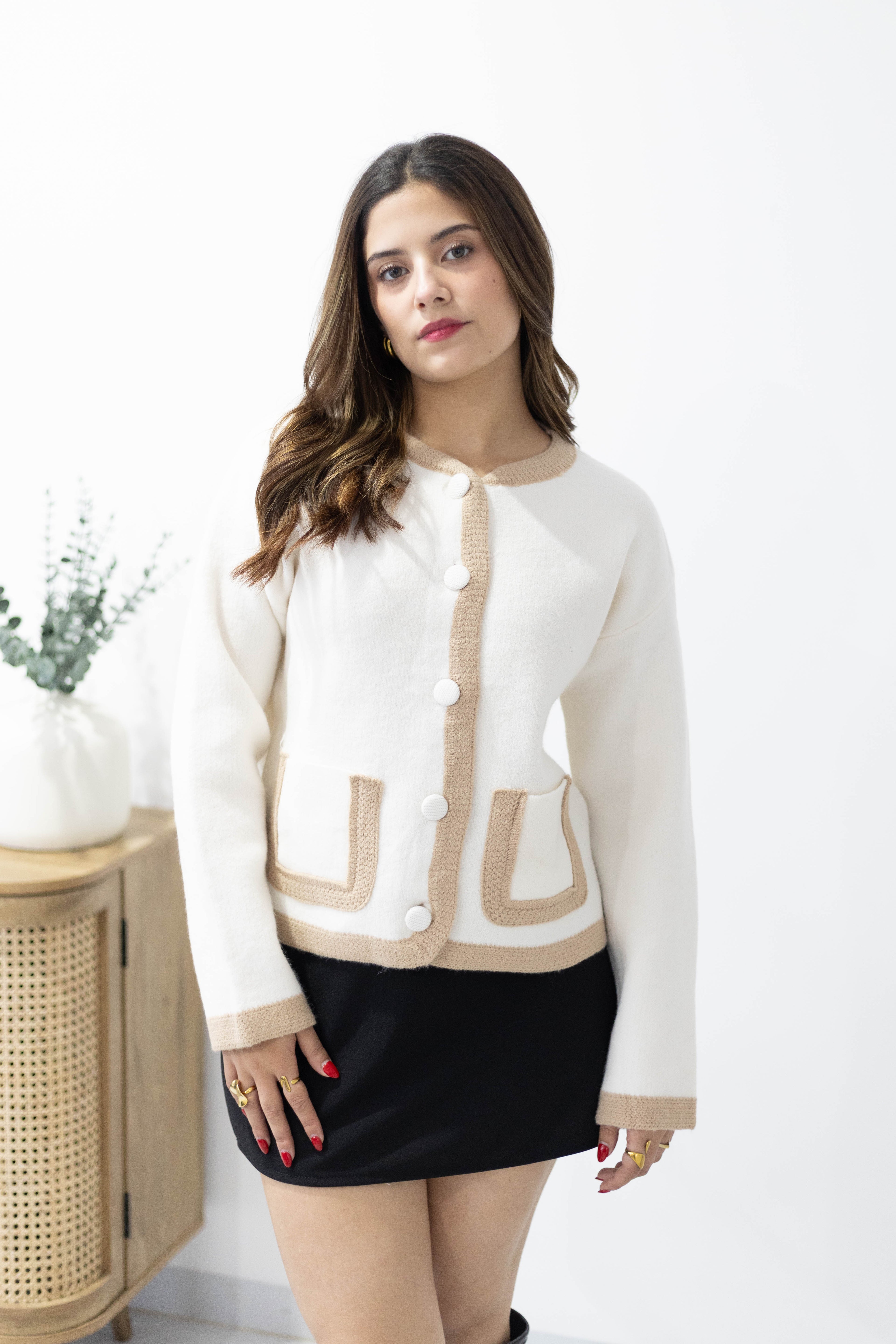 Suéter tejido de botones