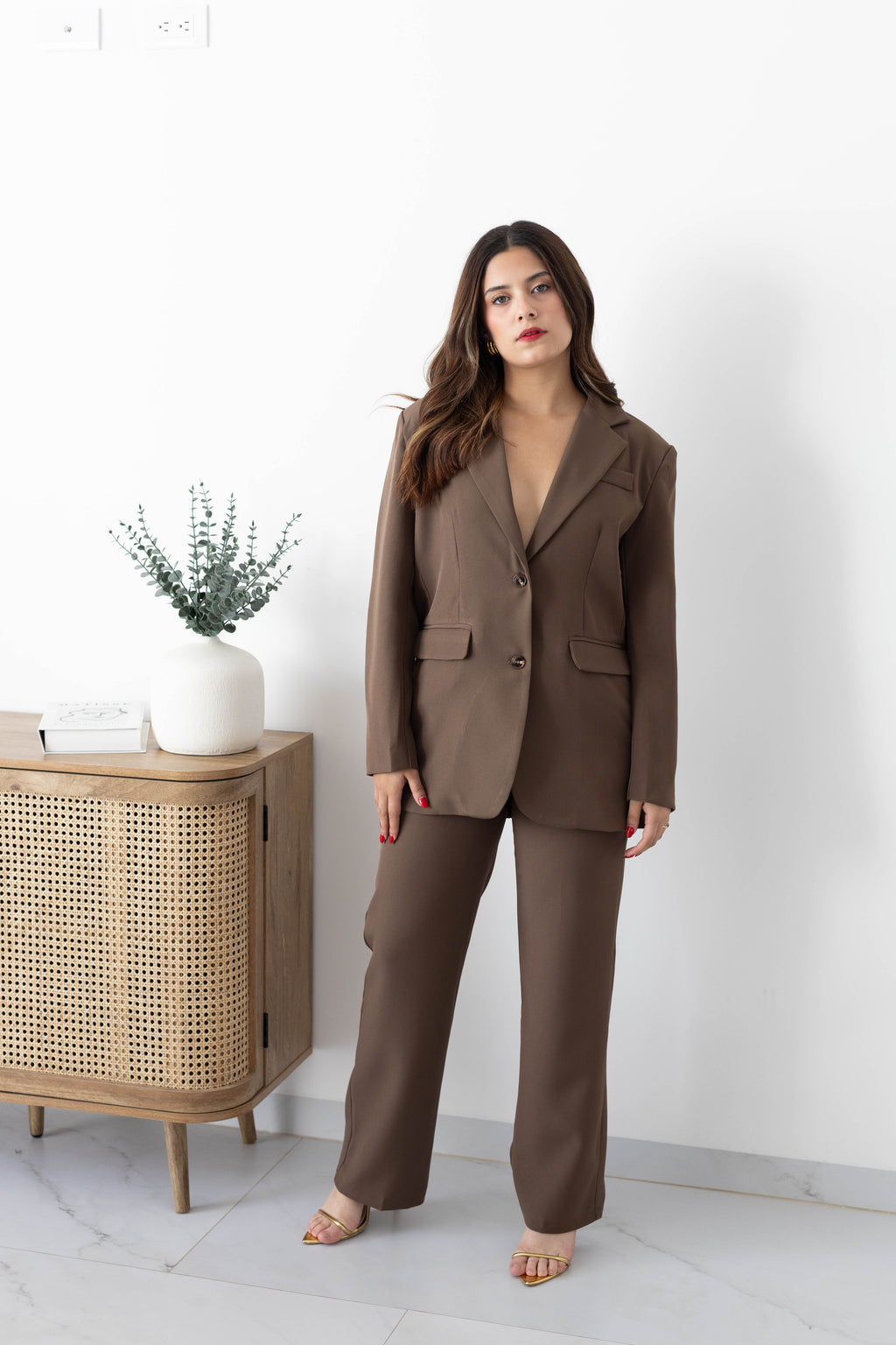 Conjunto 2pz café sastre