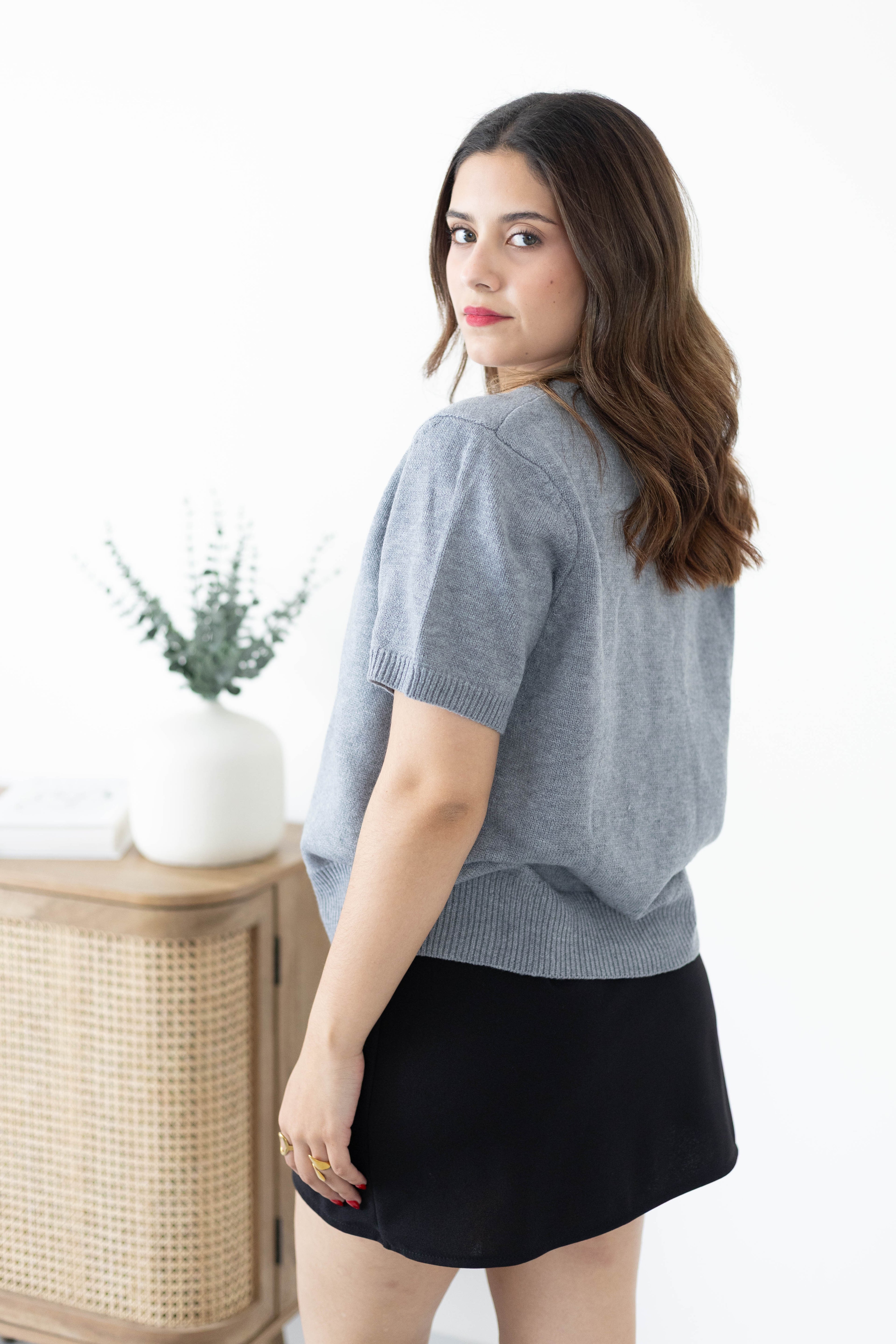 Blusa tejido gris