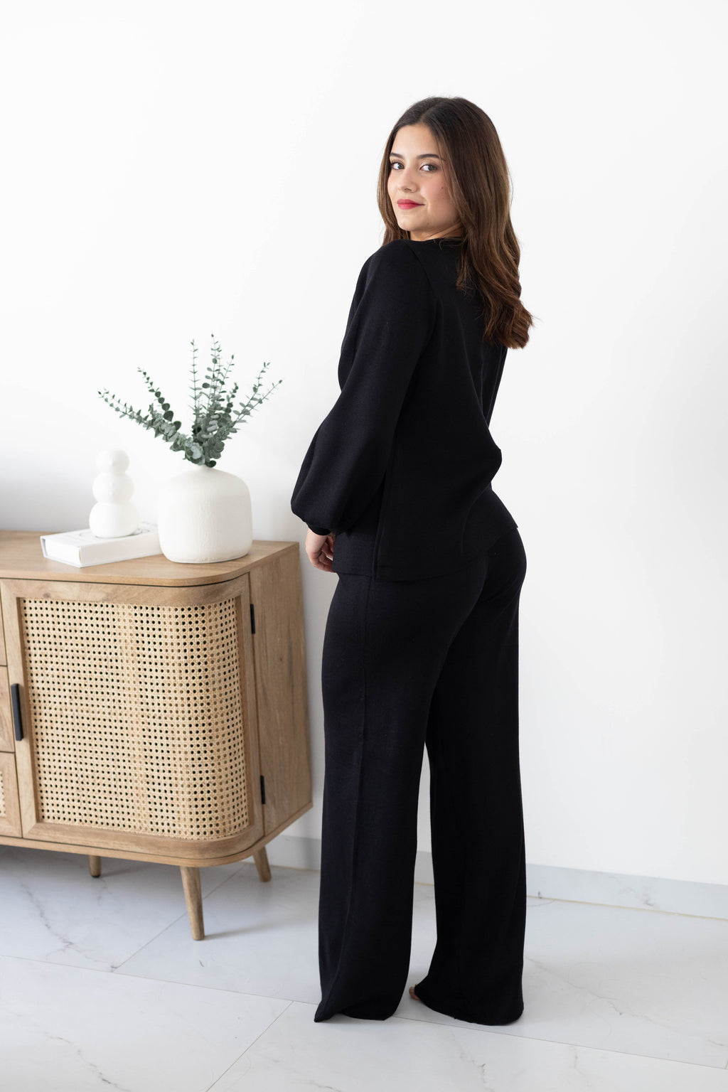 Conjunto 2pz tejido botones dorados