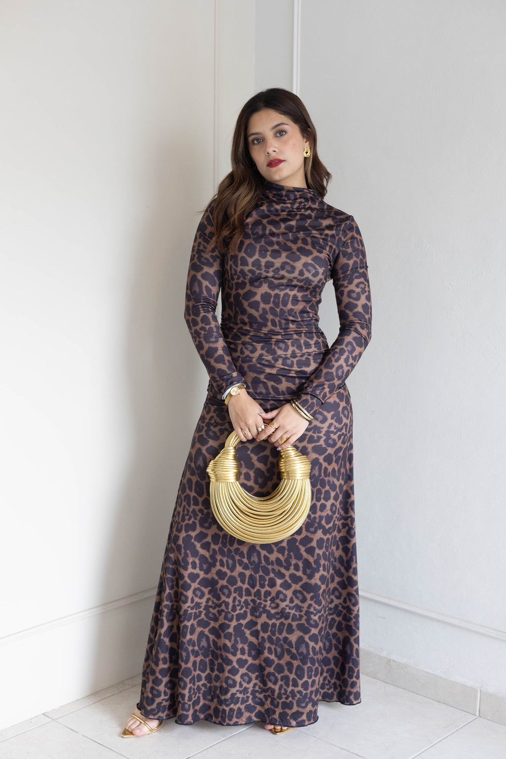 Vestido leopardo largo