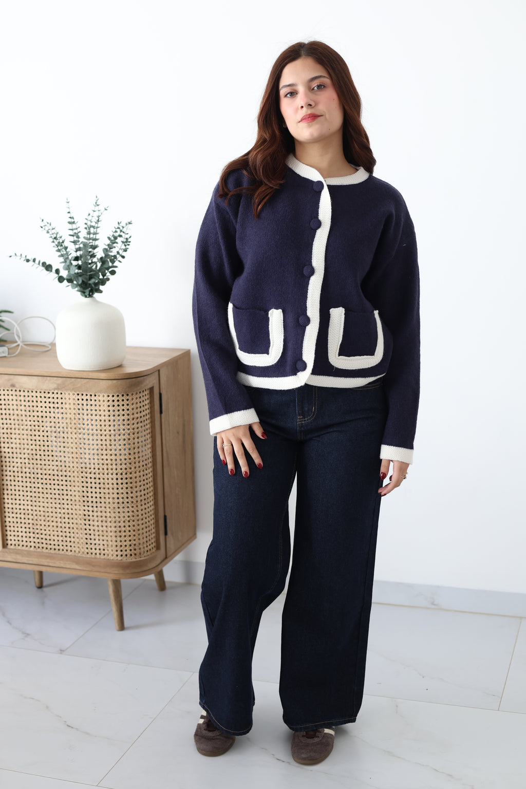 Suéter tejido de botones