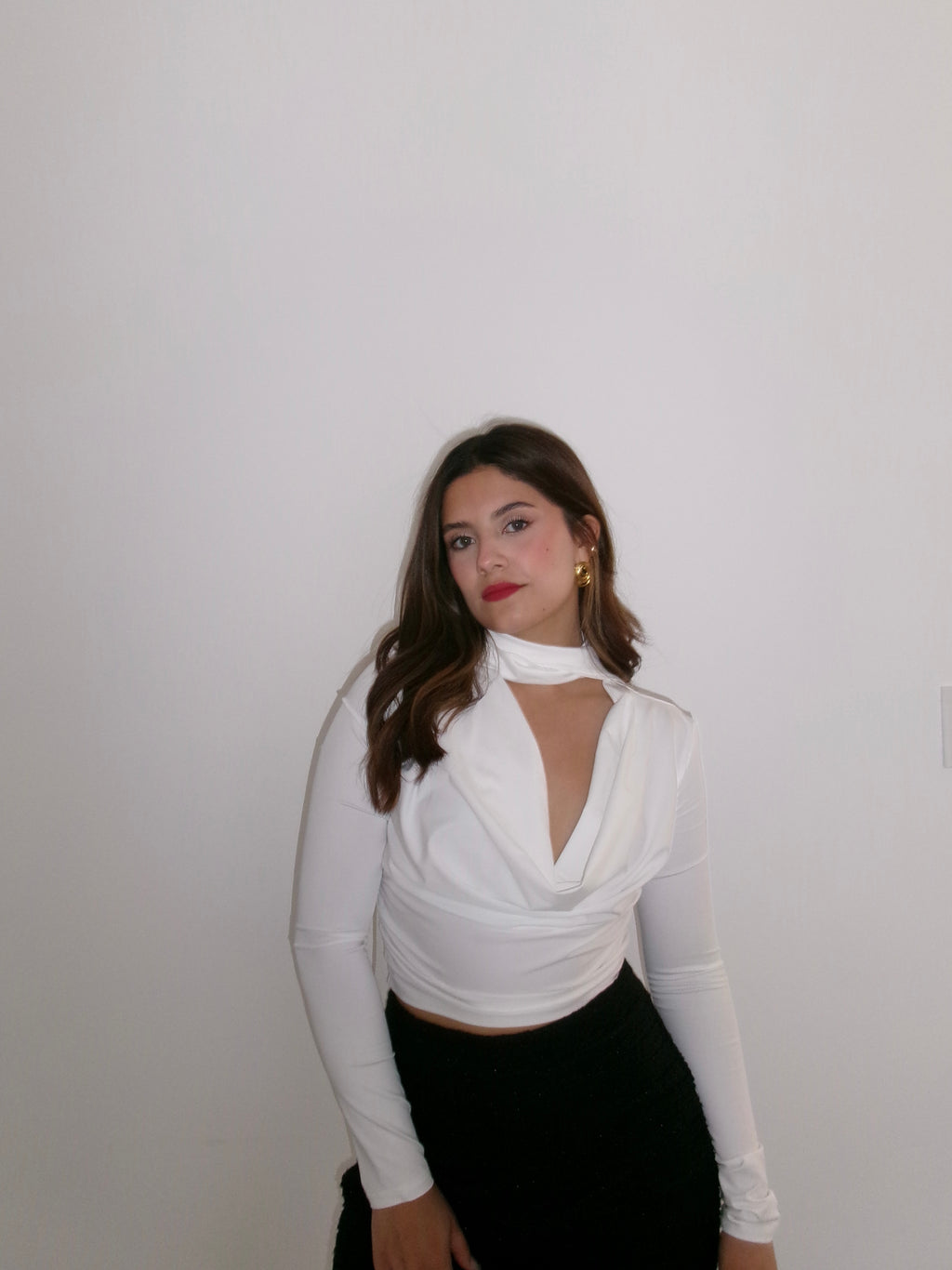 Blusa manga larga corbatín