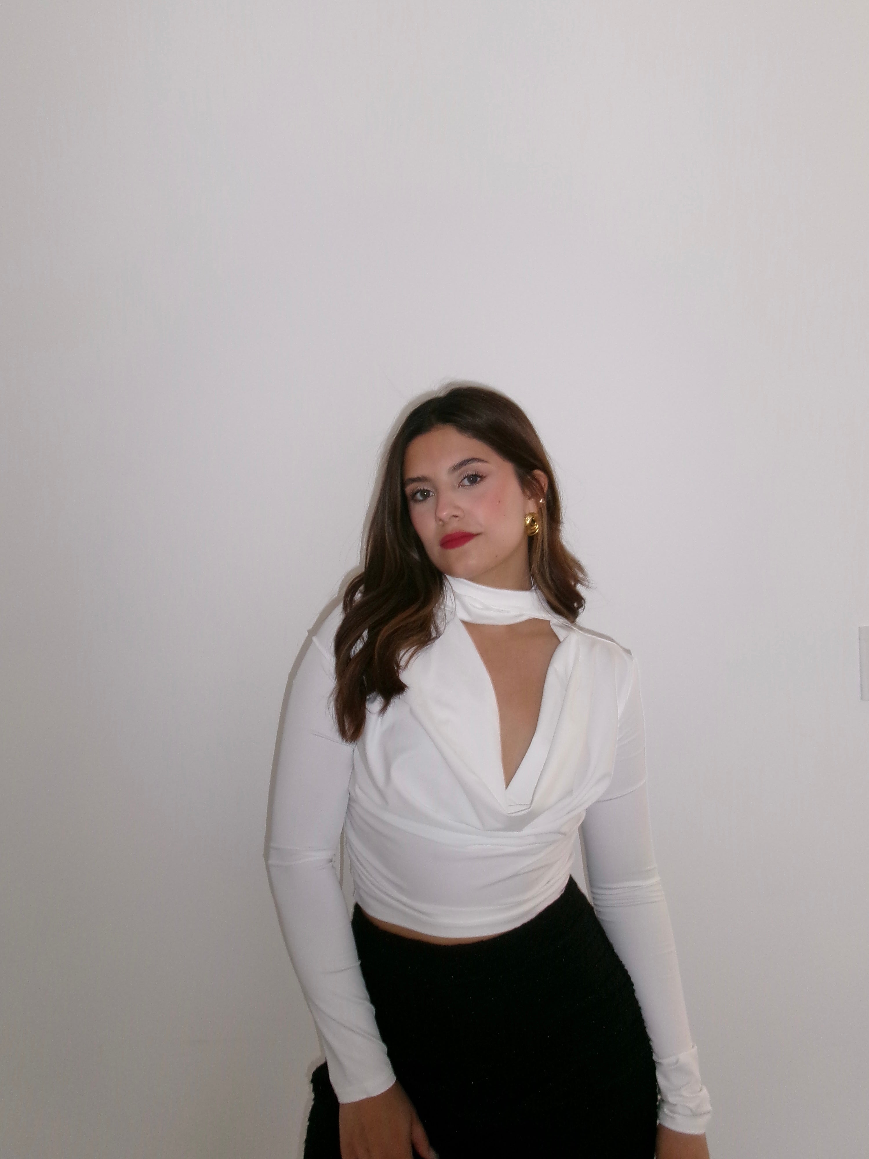 Blusa manga larga corbatín