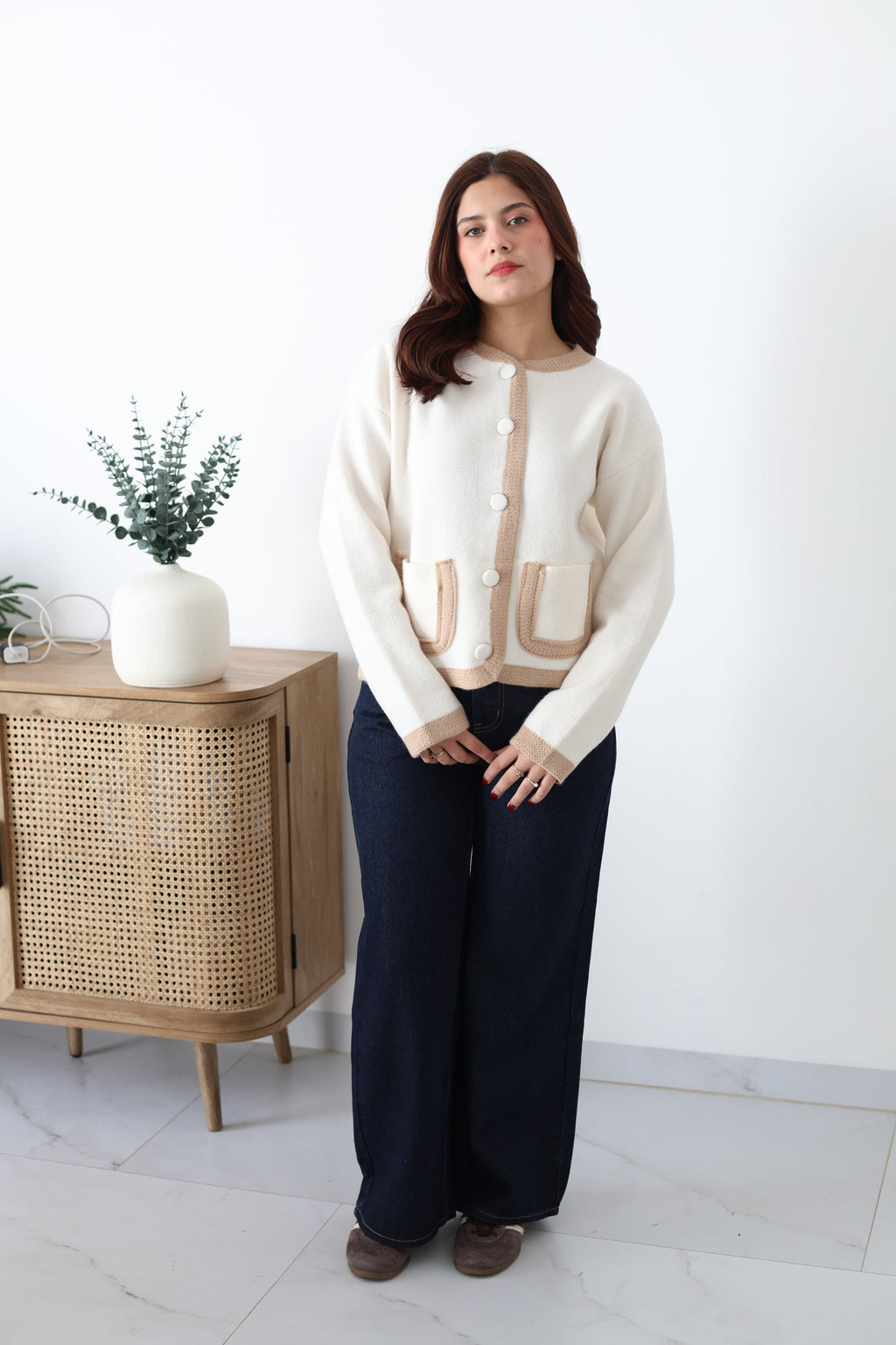 Suéter tejido de botones