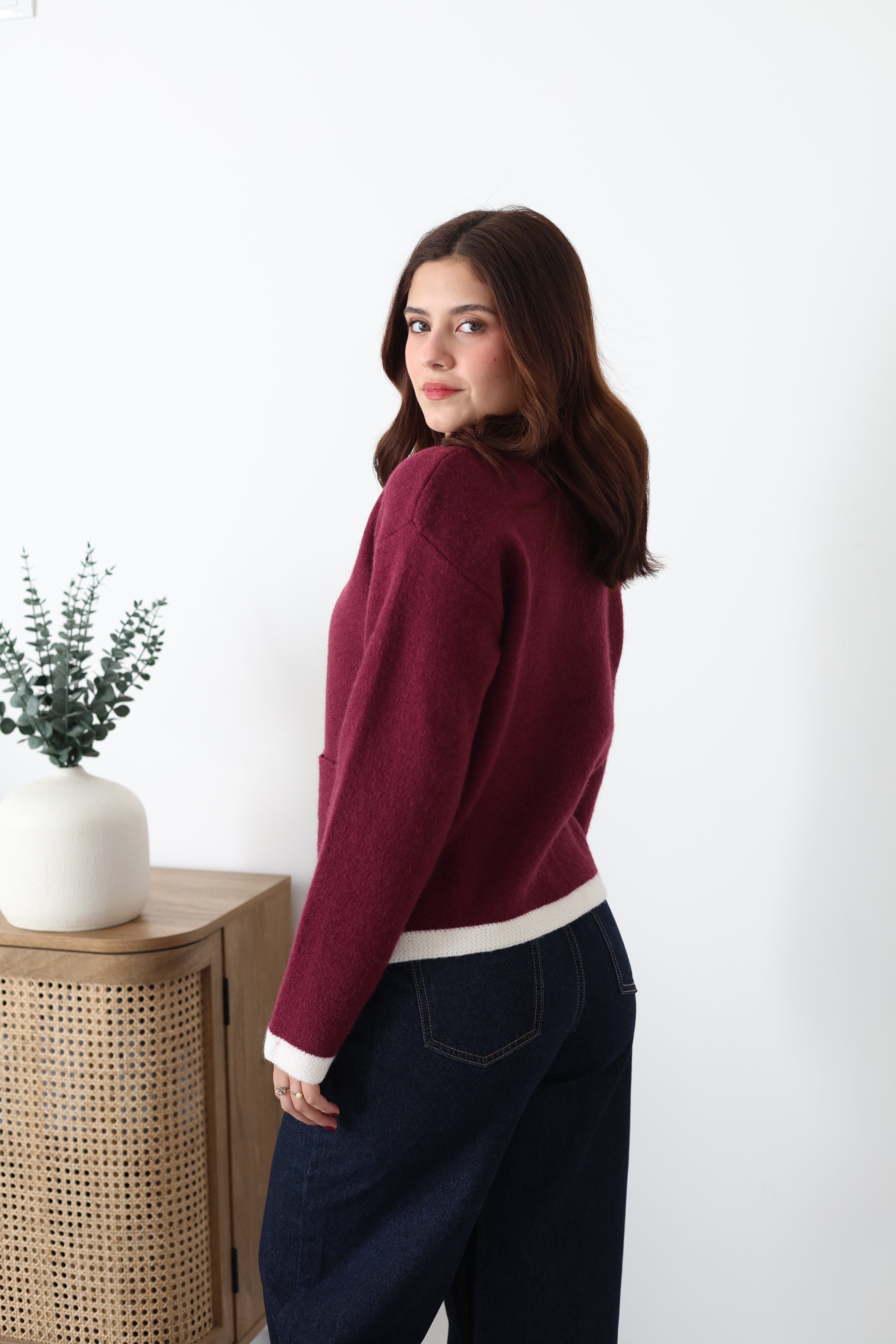 Suéter tejido de botones