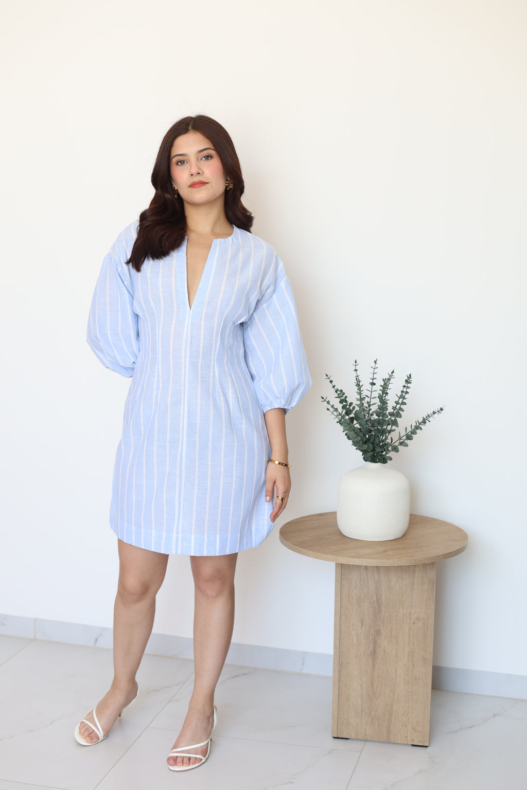Vestido azul rayas