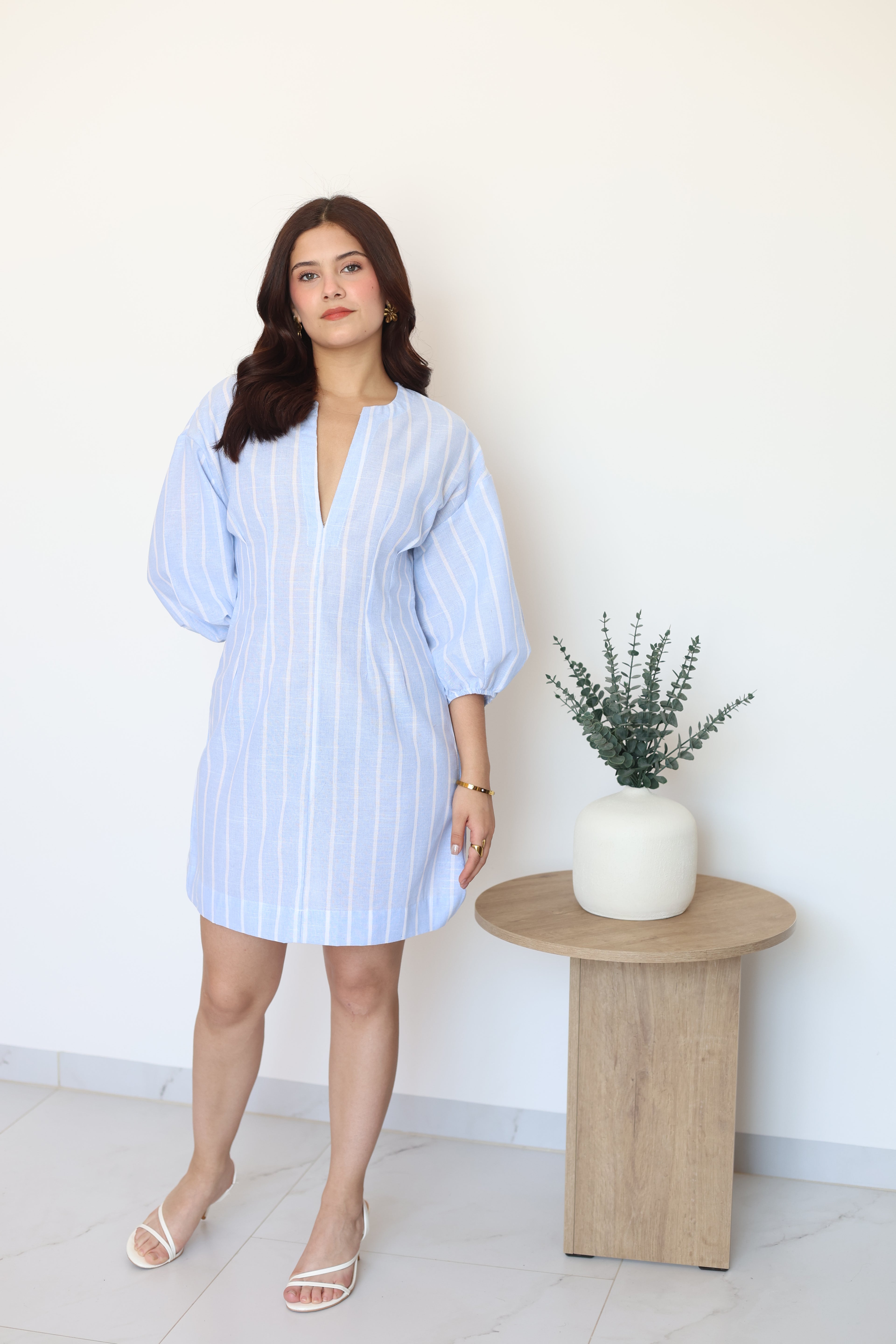 Vestido azul rayas