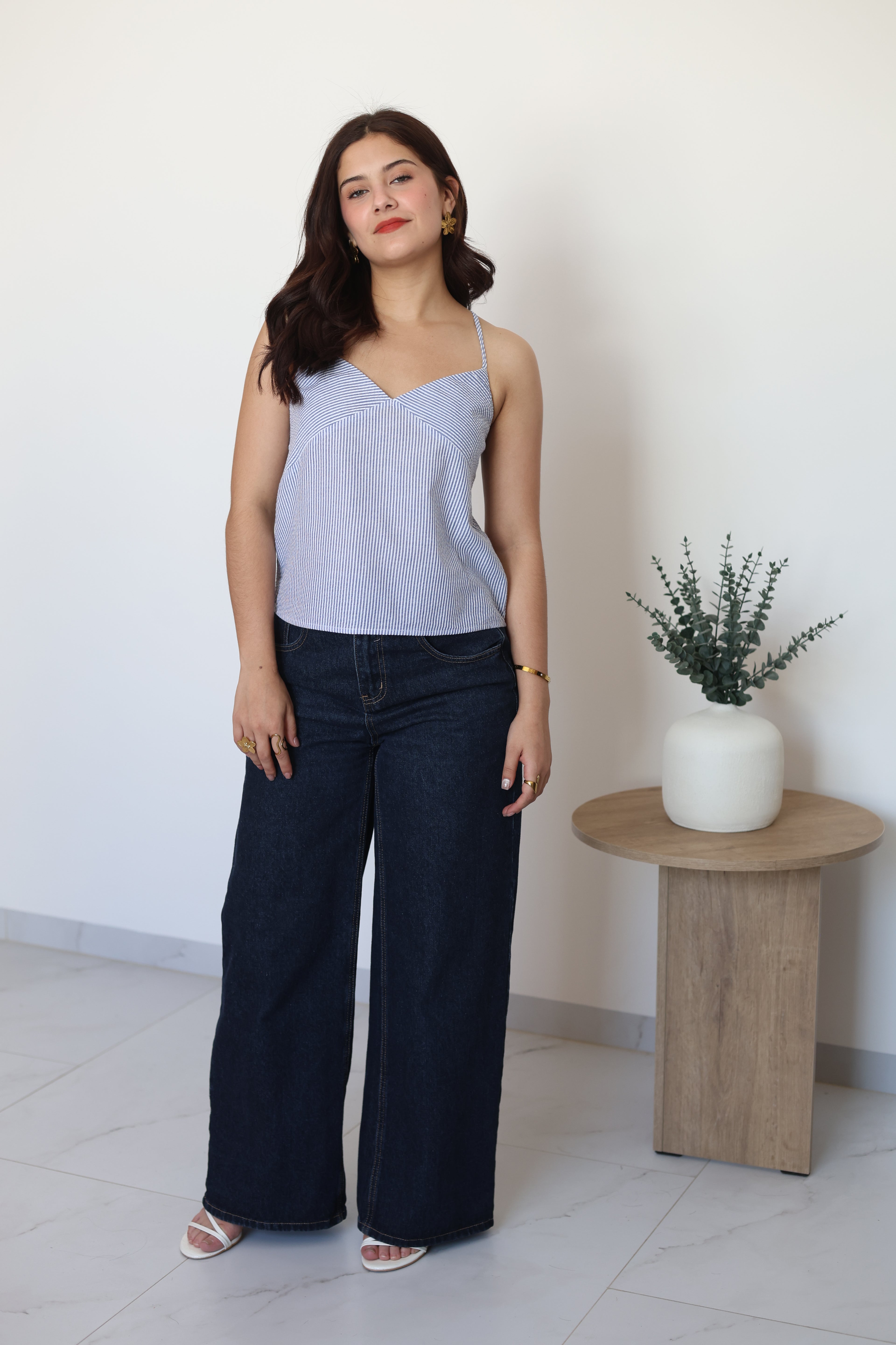 Blusa de tirantes azul