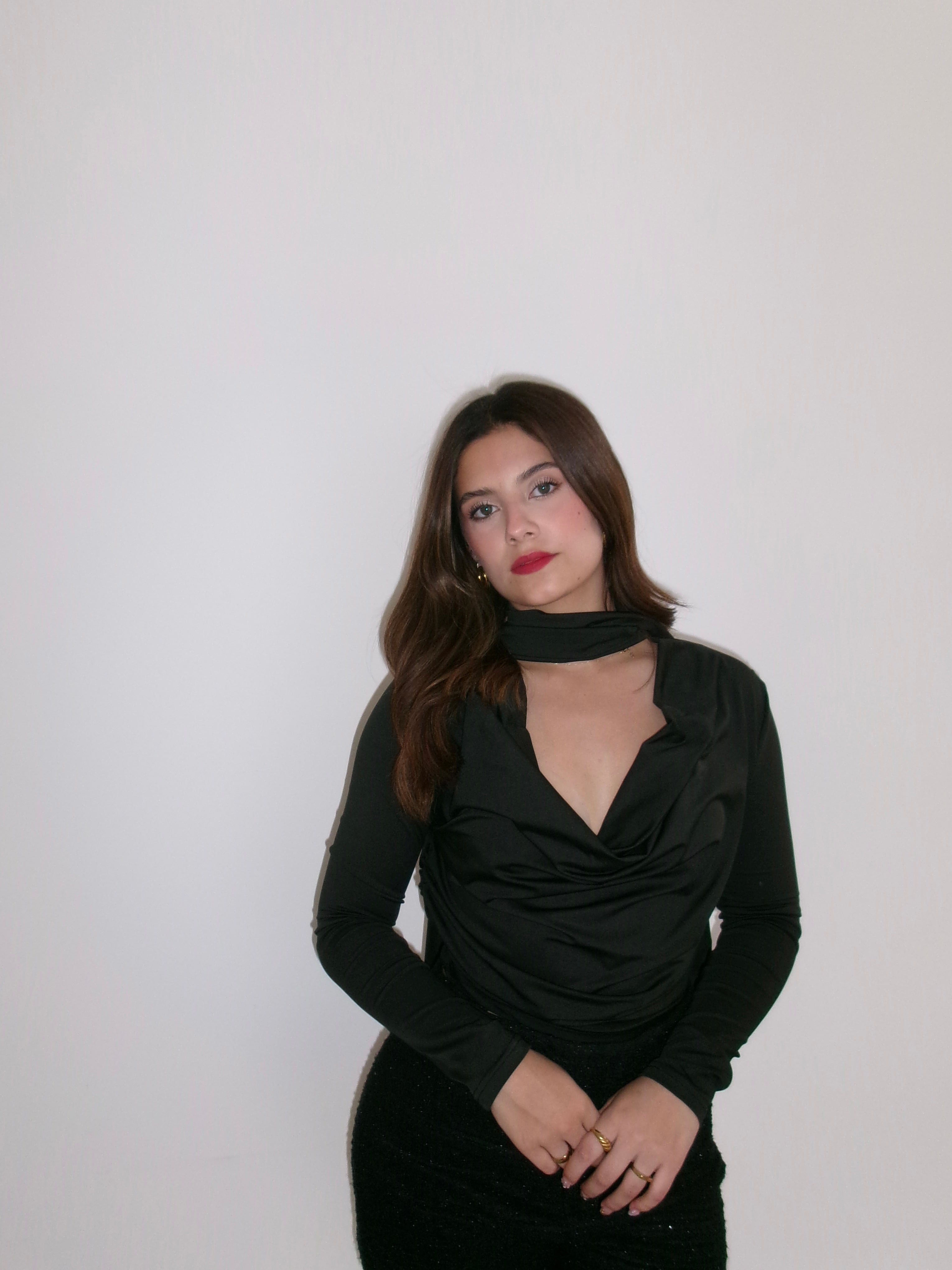 Blusa manga larga corbatín