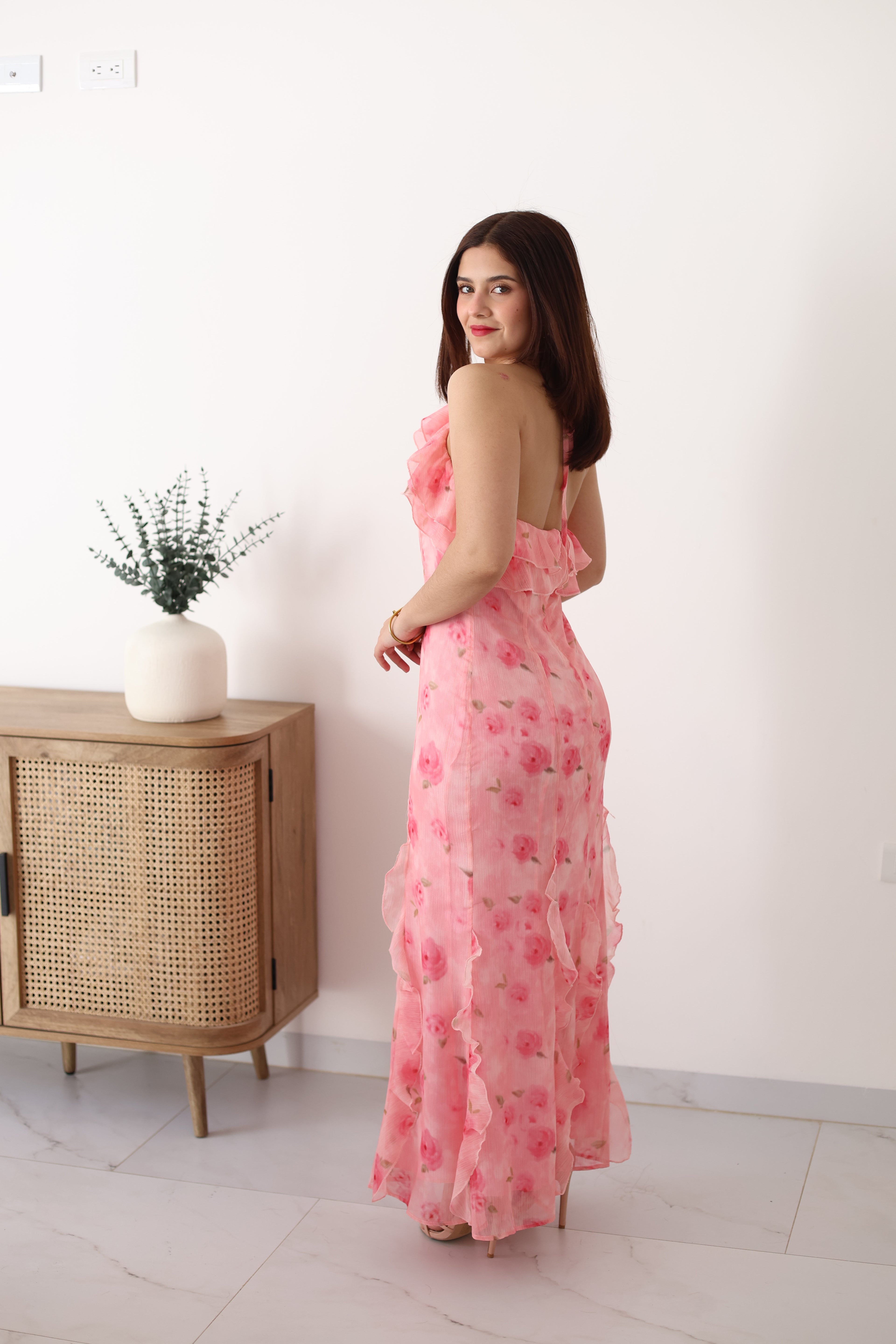 Vestido midi Rosa