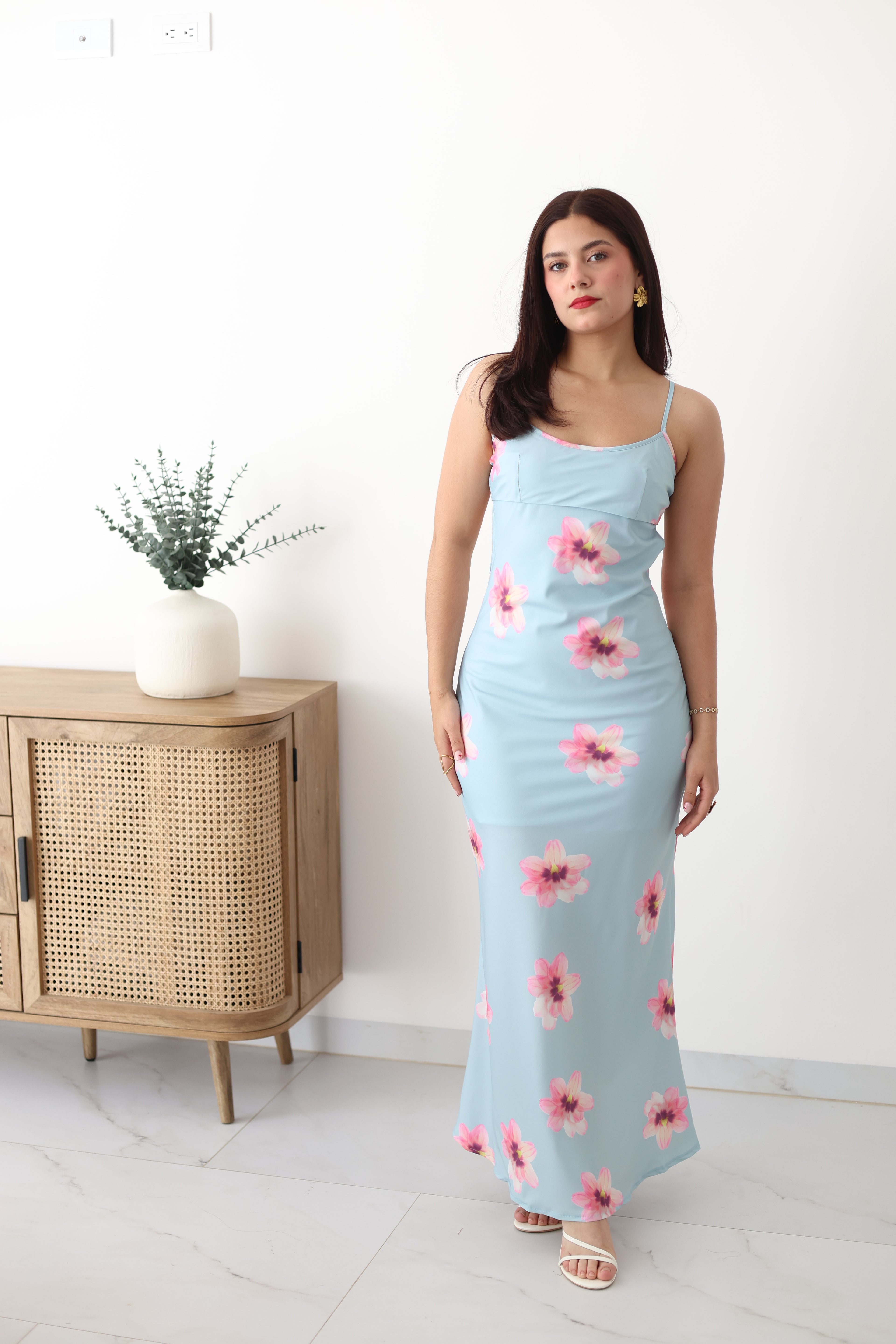 Vestido azul floral