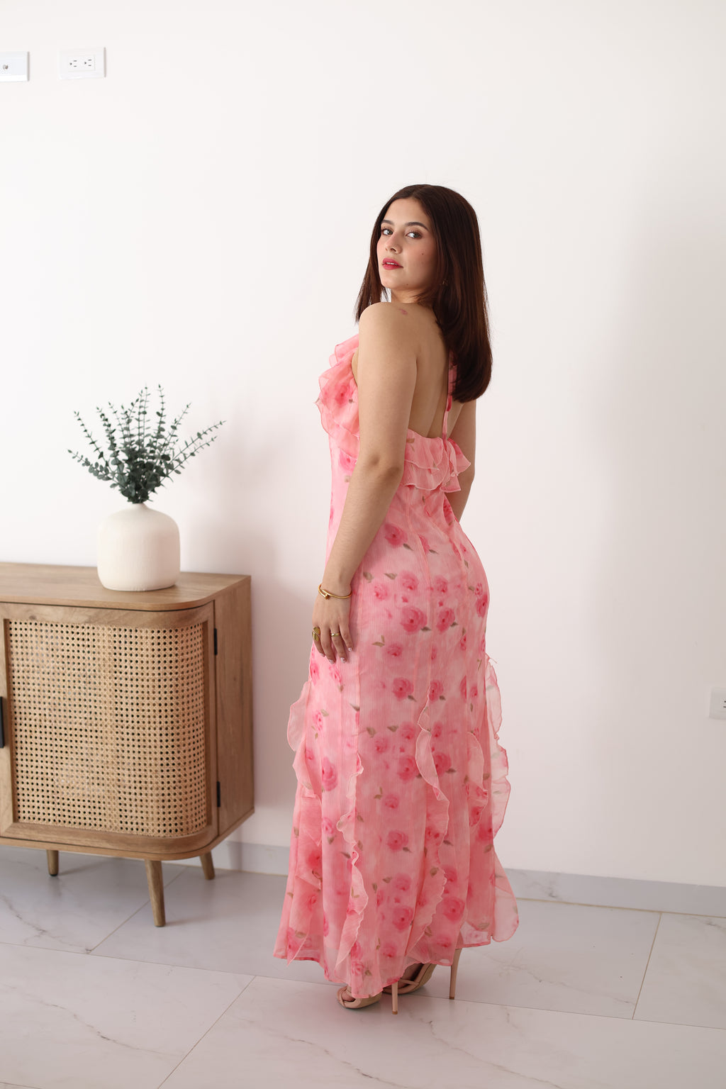 Vestido midi Rosa
