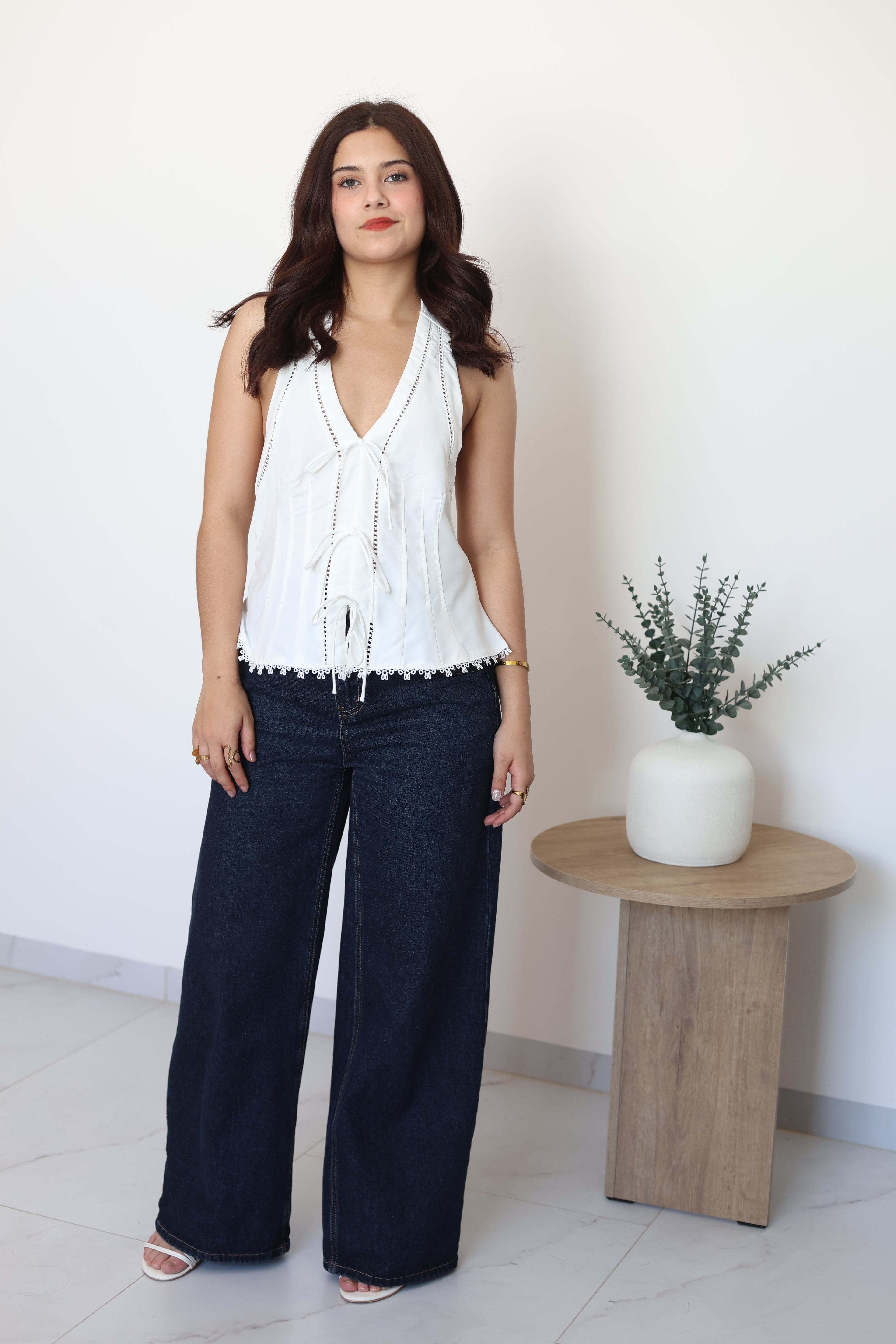Blusa blanca halter