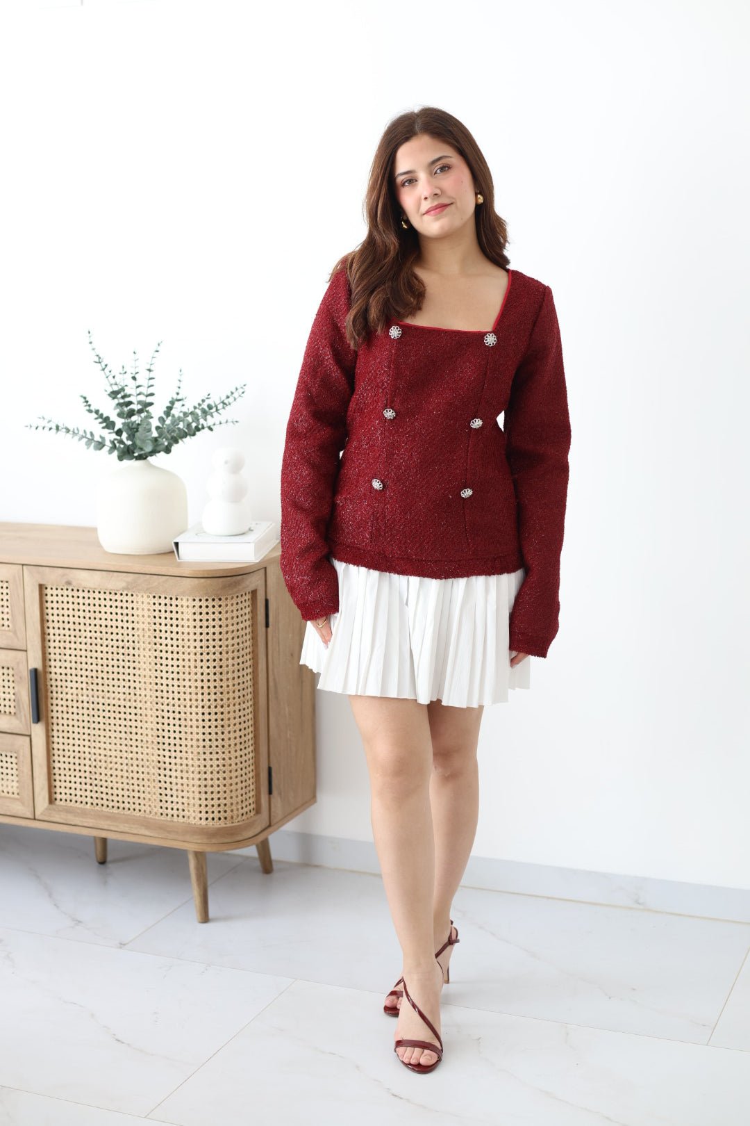 Vestido channel tinto