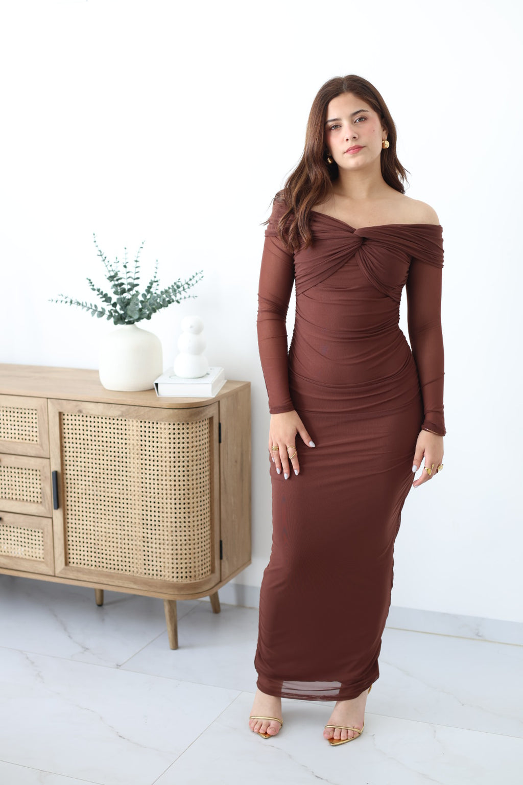 Vestido uva manga campesina