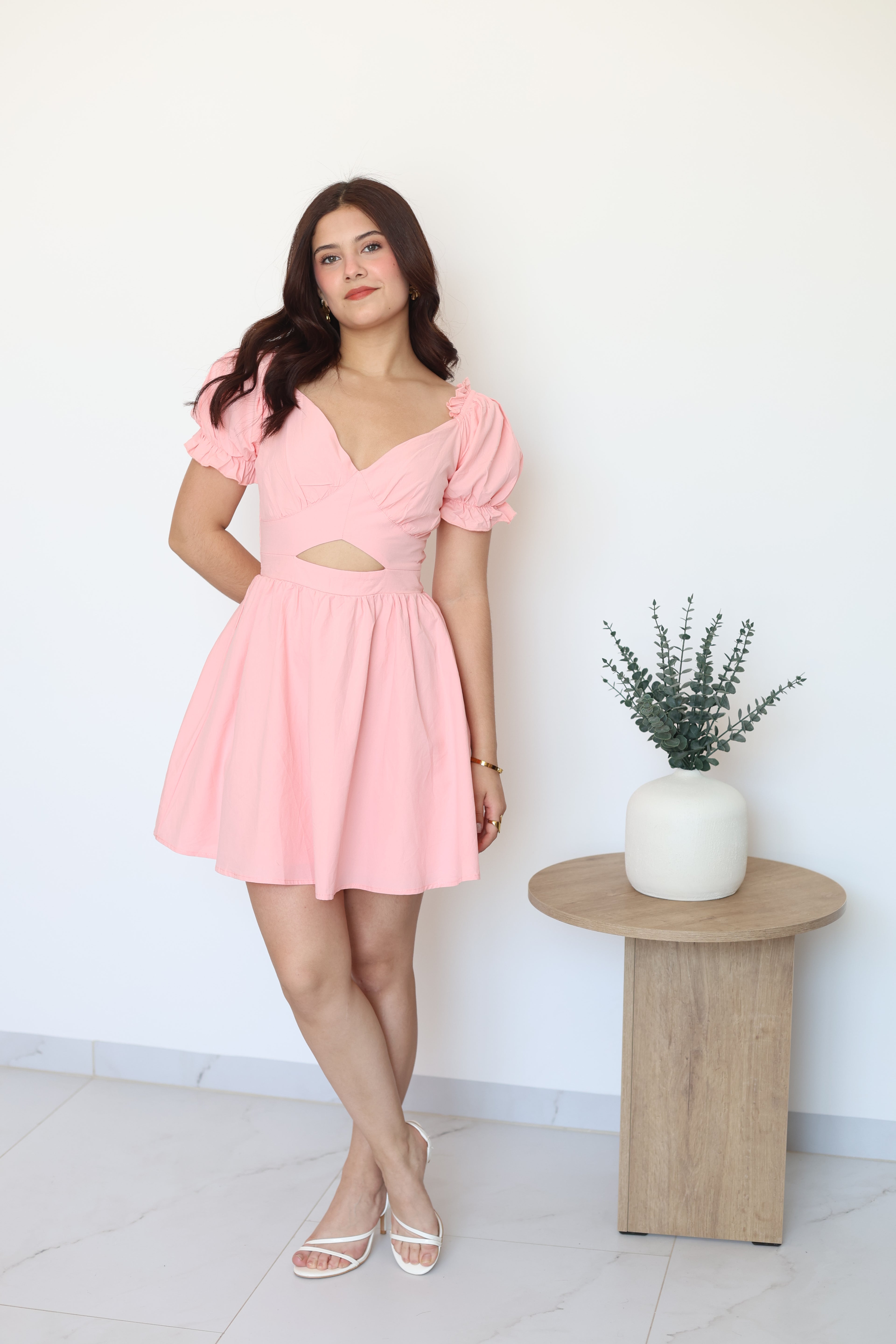 Vestido corto rosa