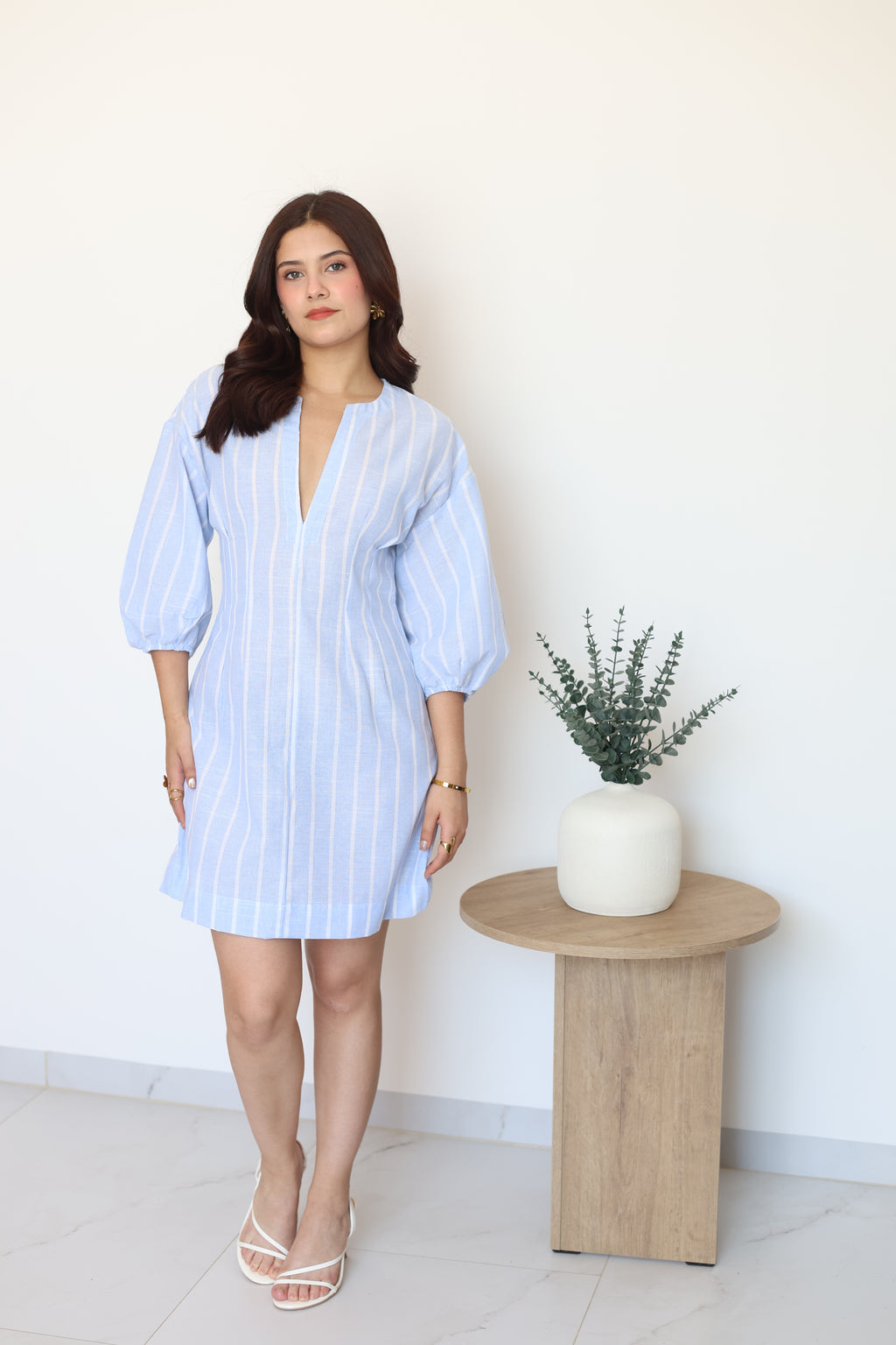 Vestido azul rayas