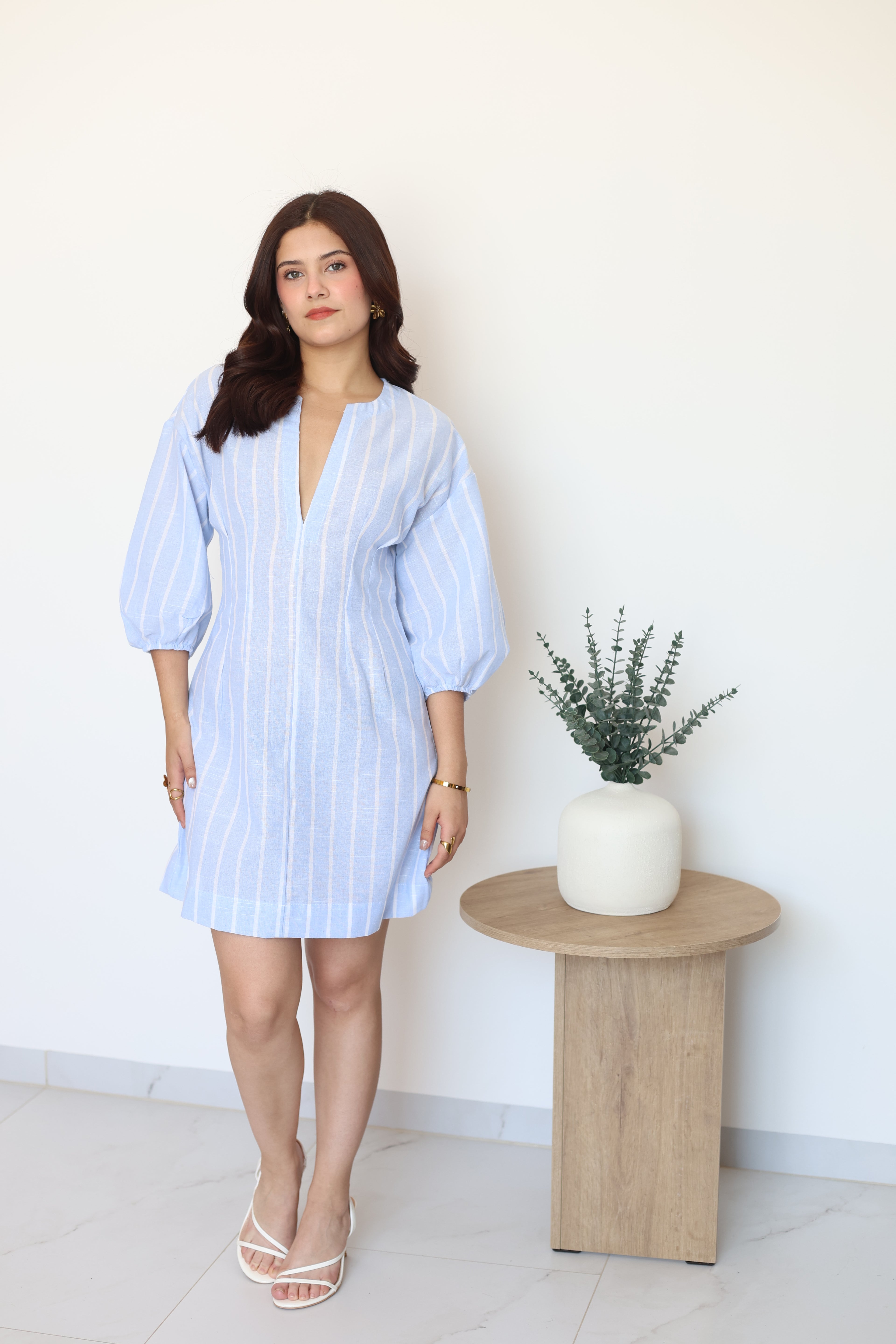 Vestido azul rayas
