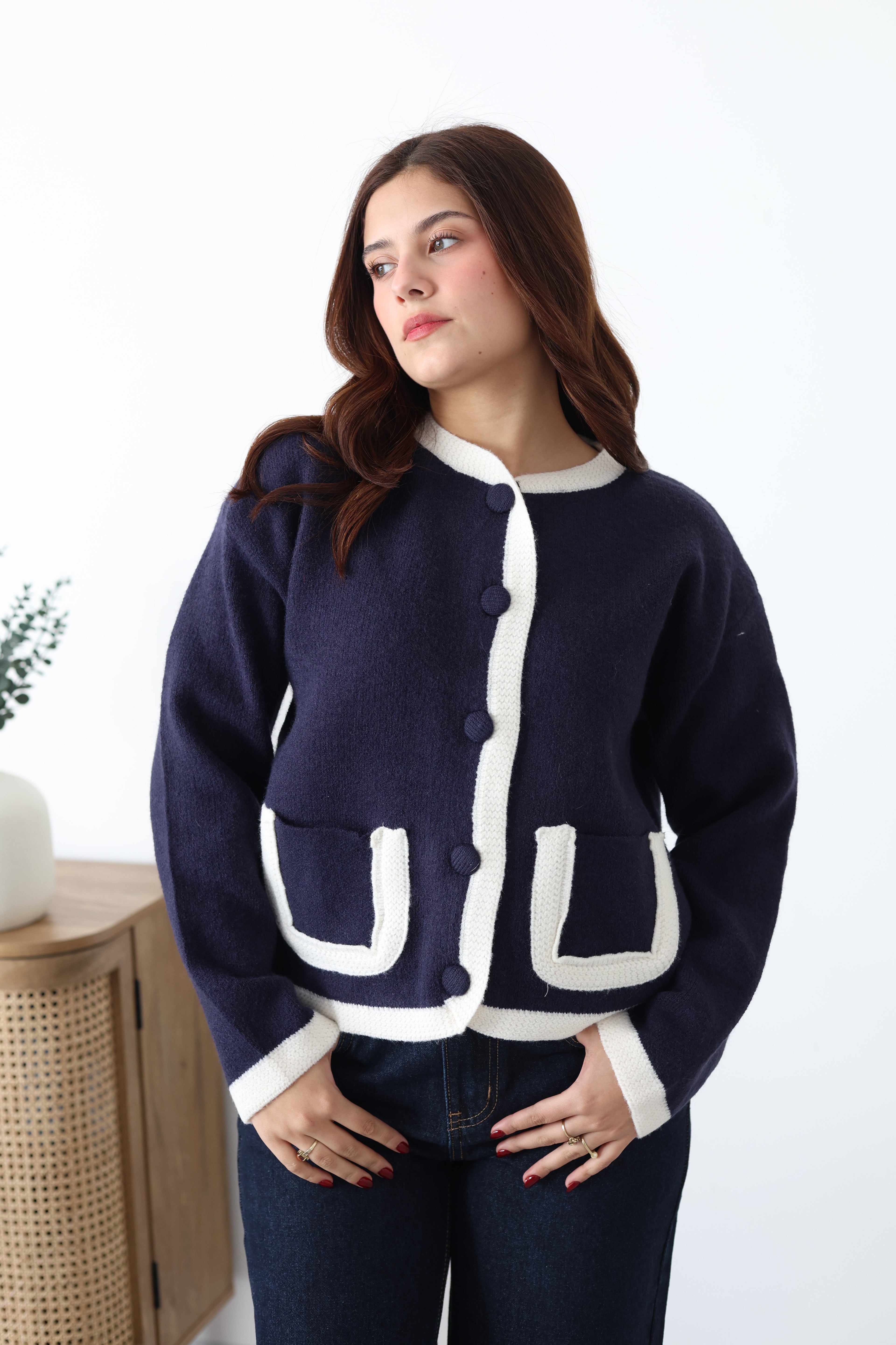 Suéter tejido de botones