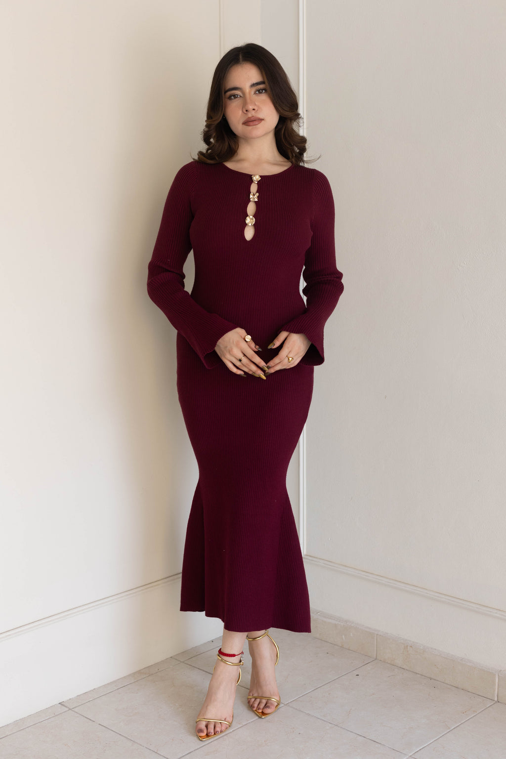 Vestido largo tejido