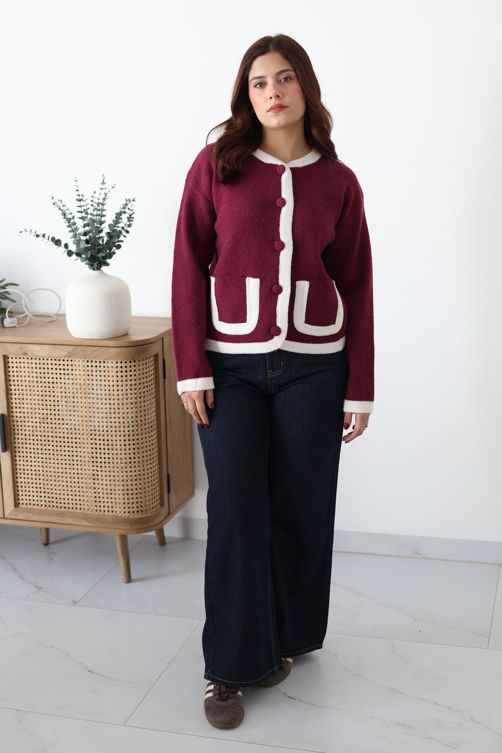 Suéter tejido de botones