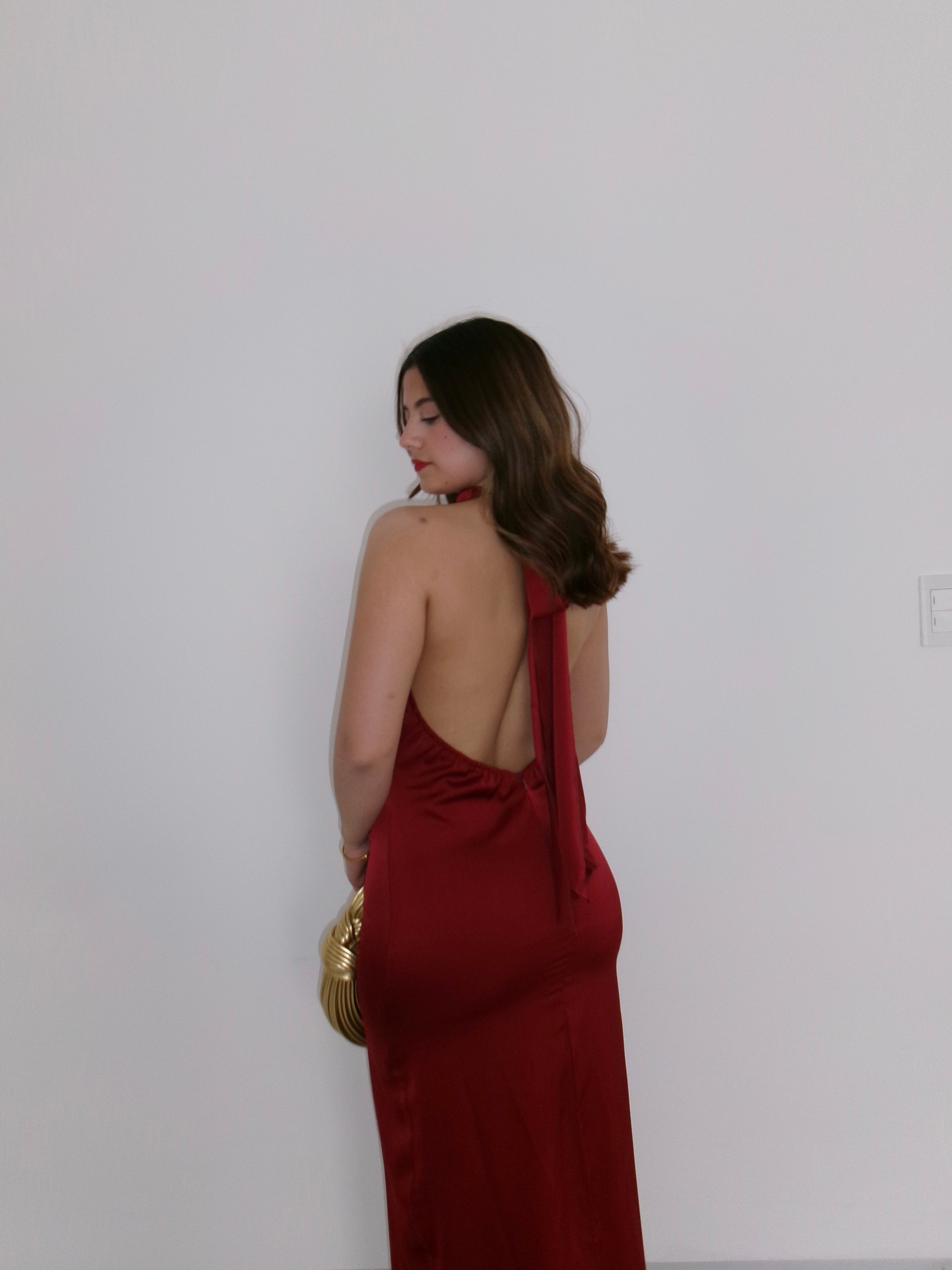 Vestido satin halter