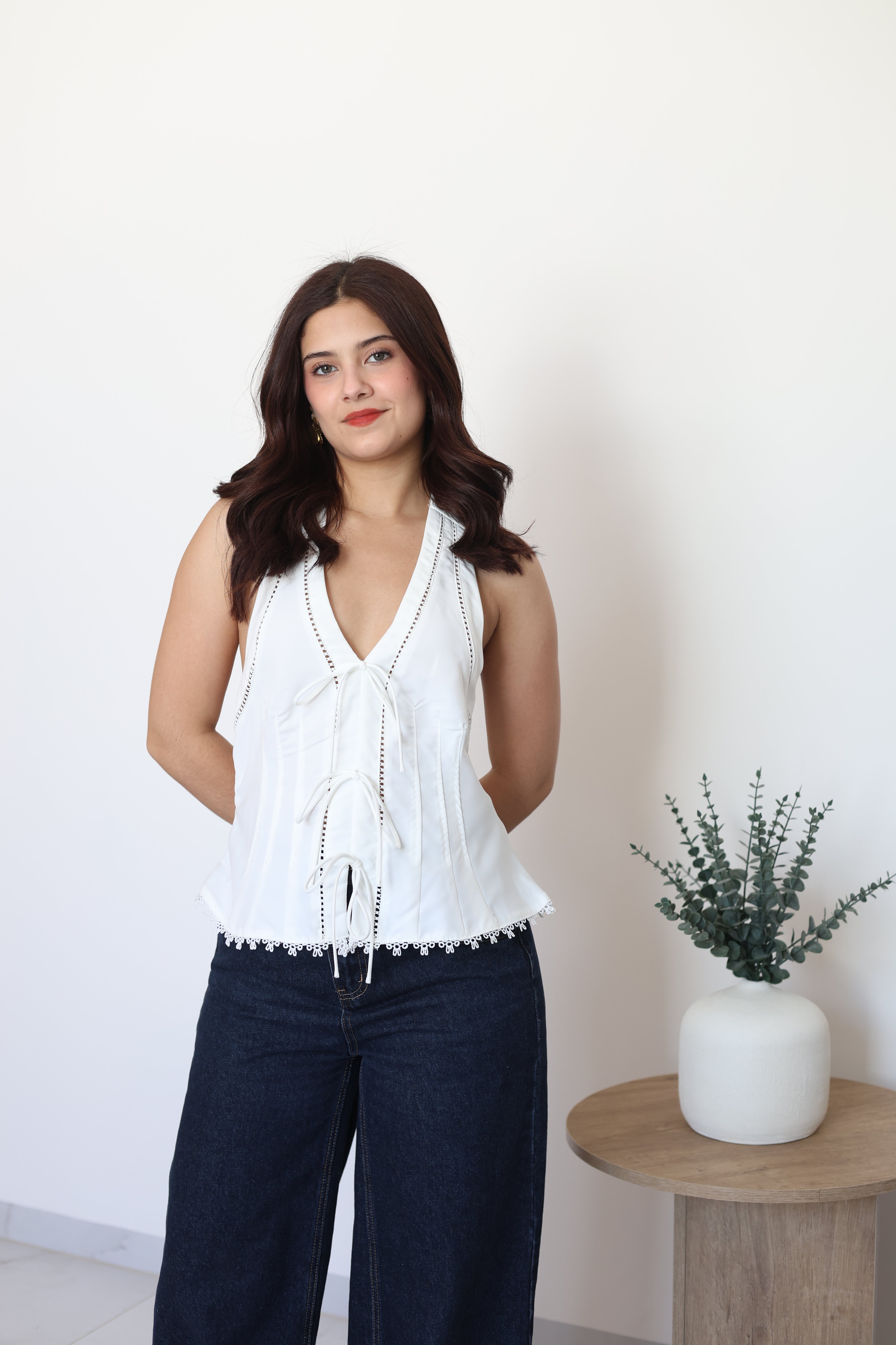 Blusa blanca halter