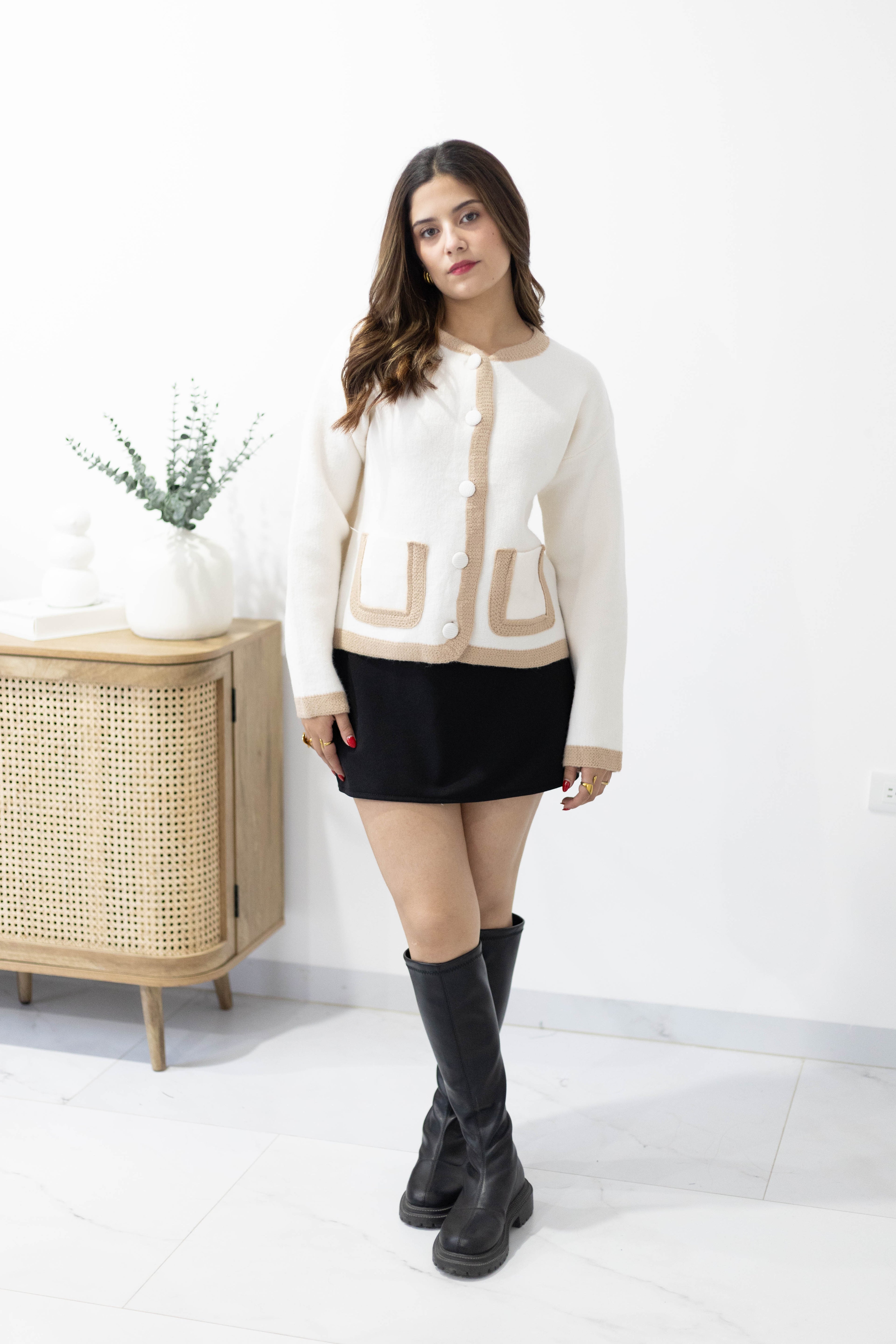 Suéter tejido de botones