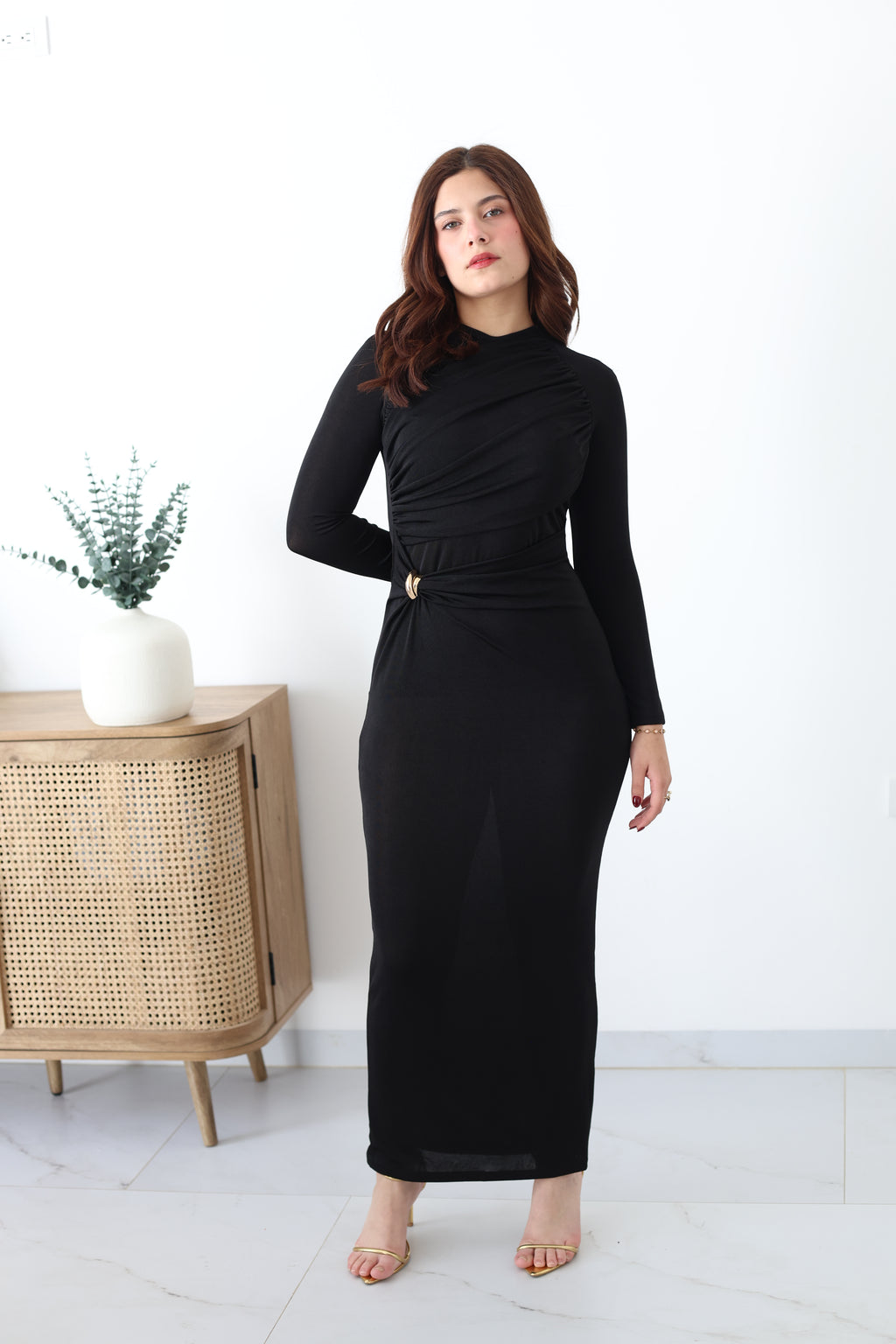 Vestido largo manga larga