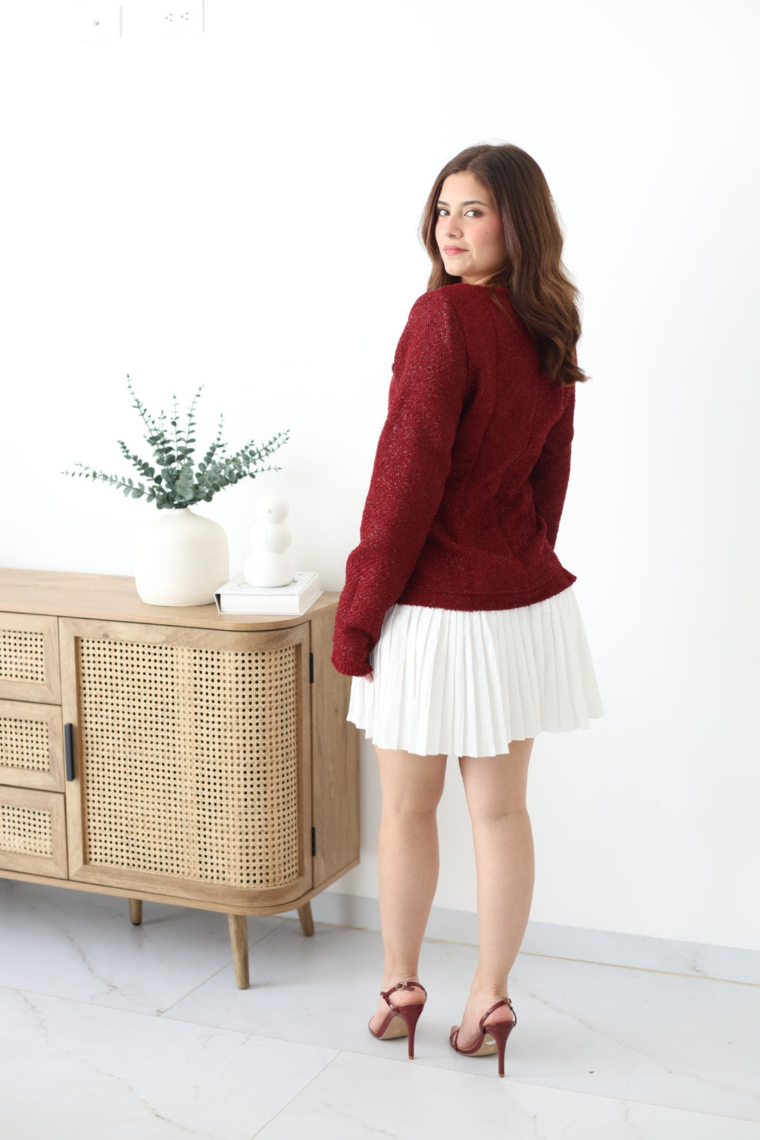 Vestido channel tinto