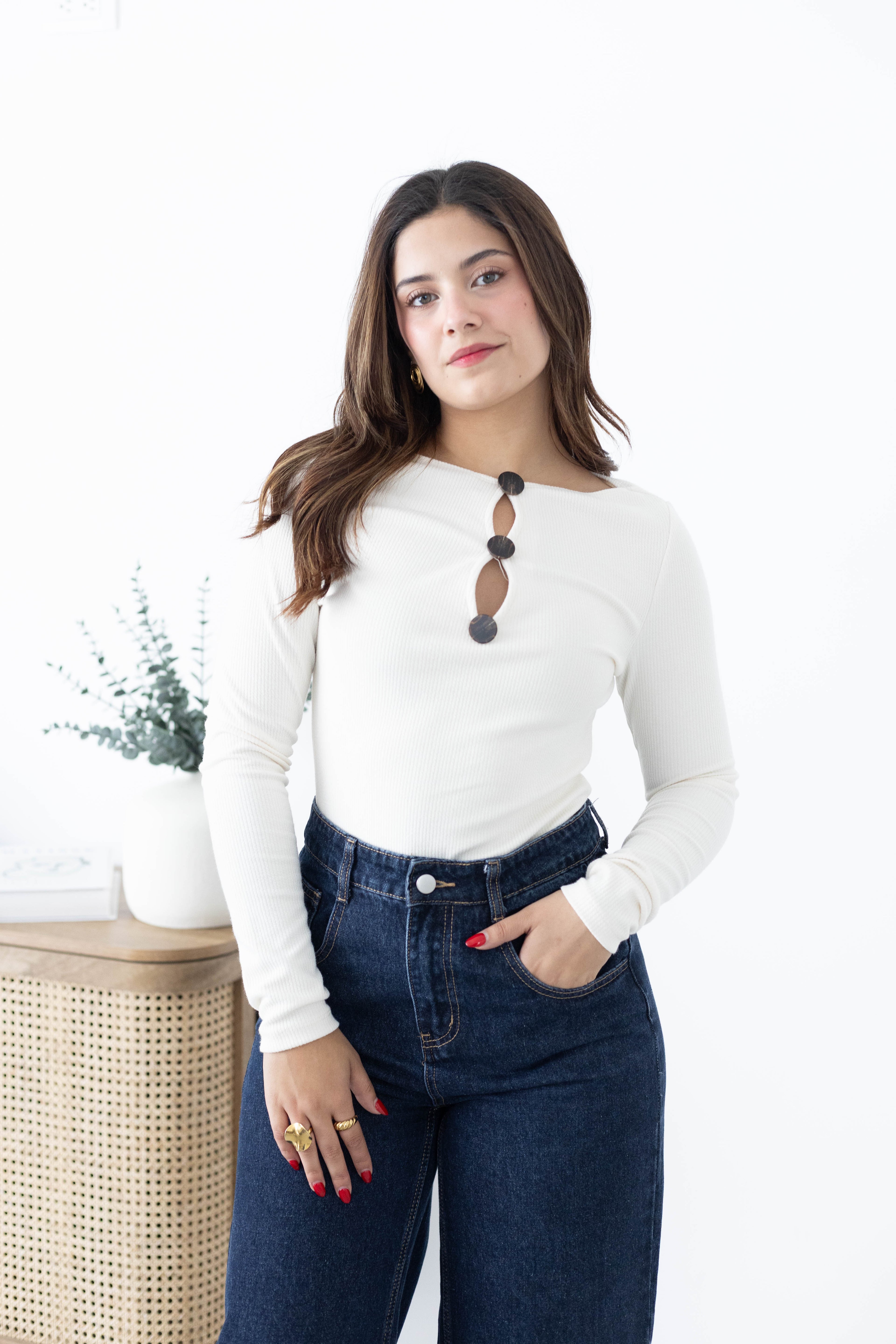 Blusa 3 botones frontales