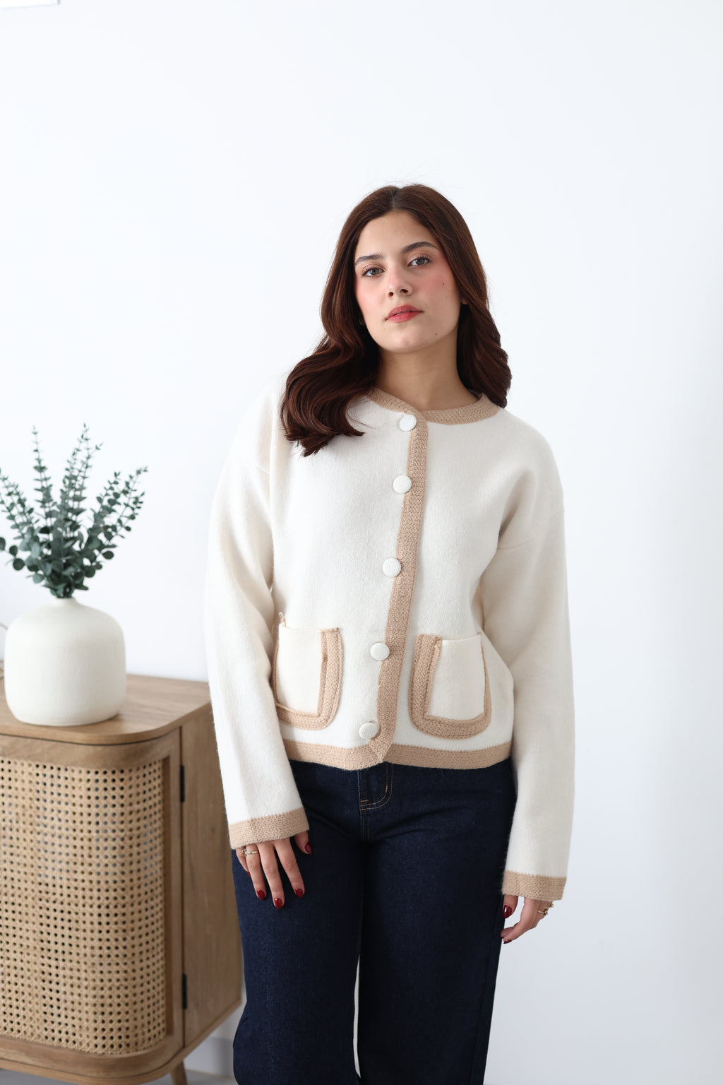 Suéter tejido de botones