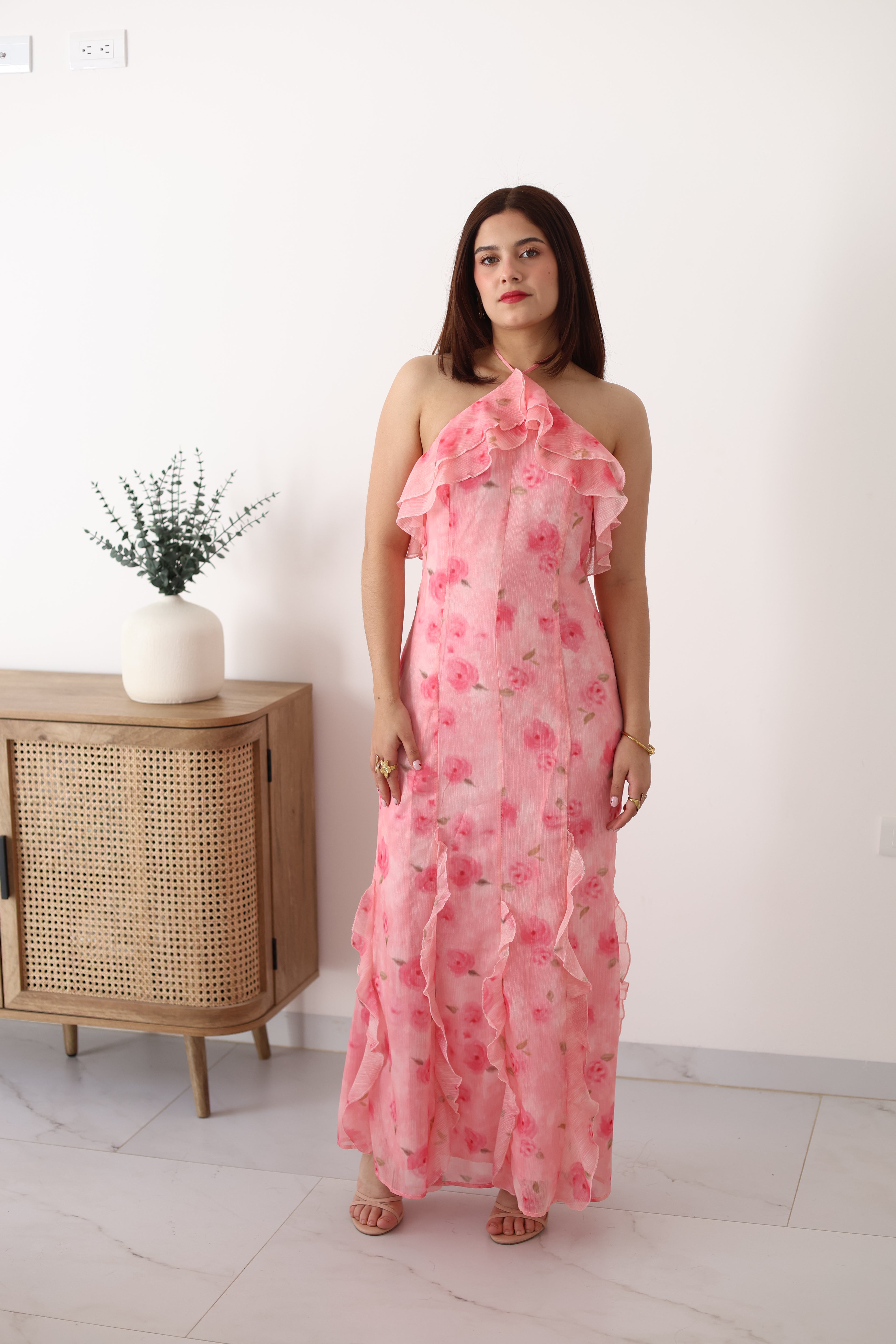 Vestido midi Rosa
