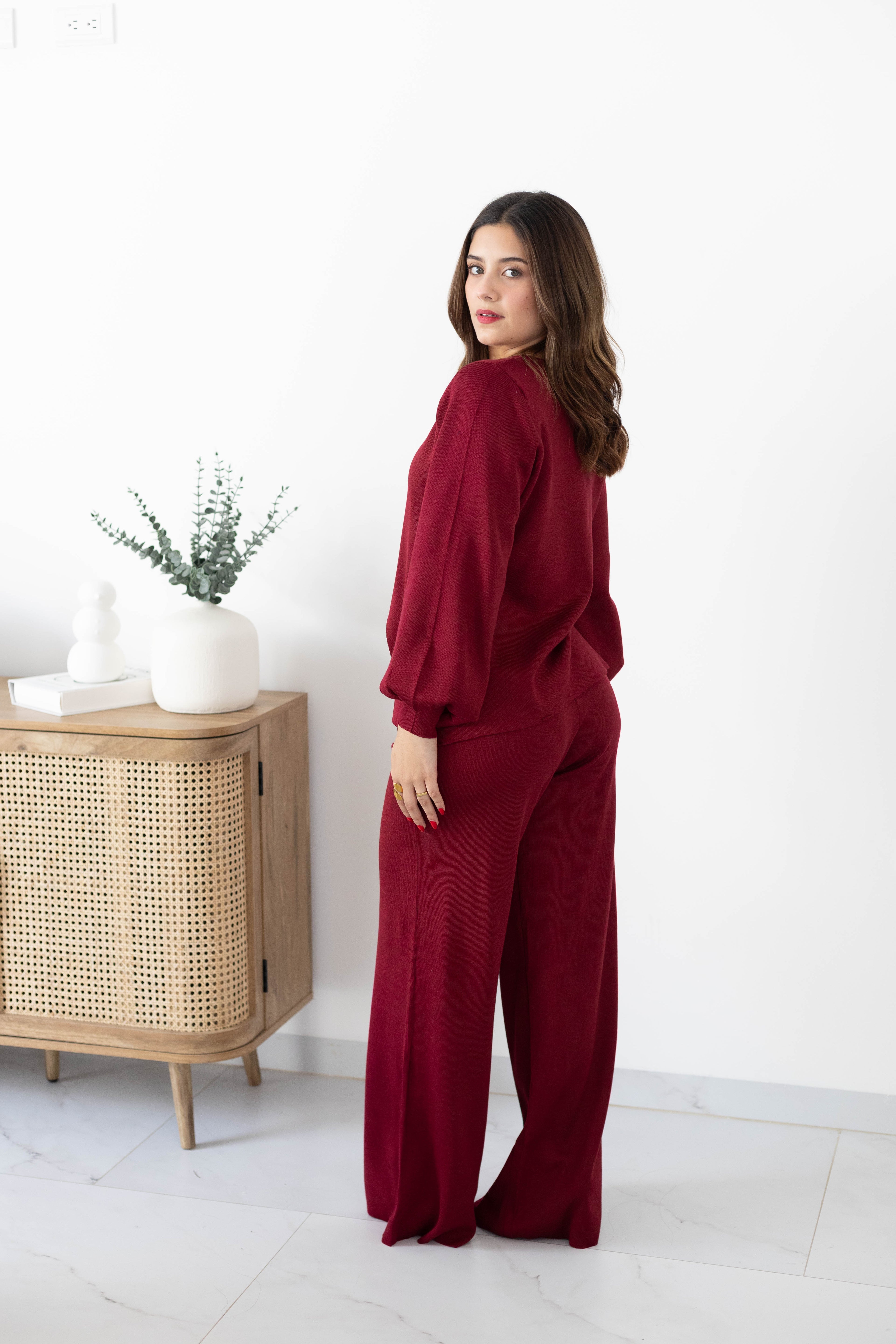 Conjunto 2pz tejido botones dorados