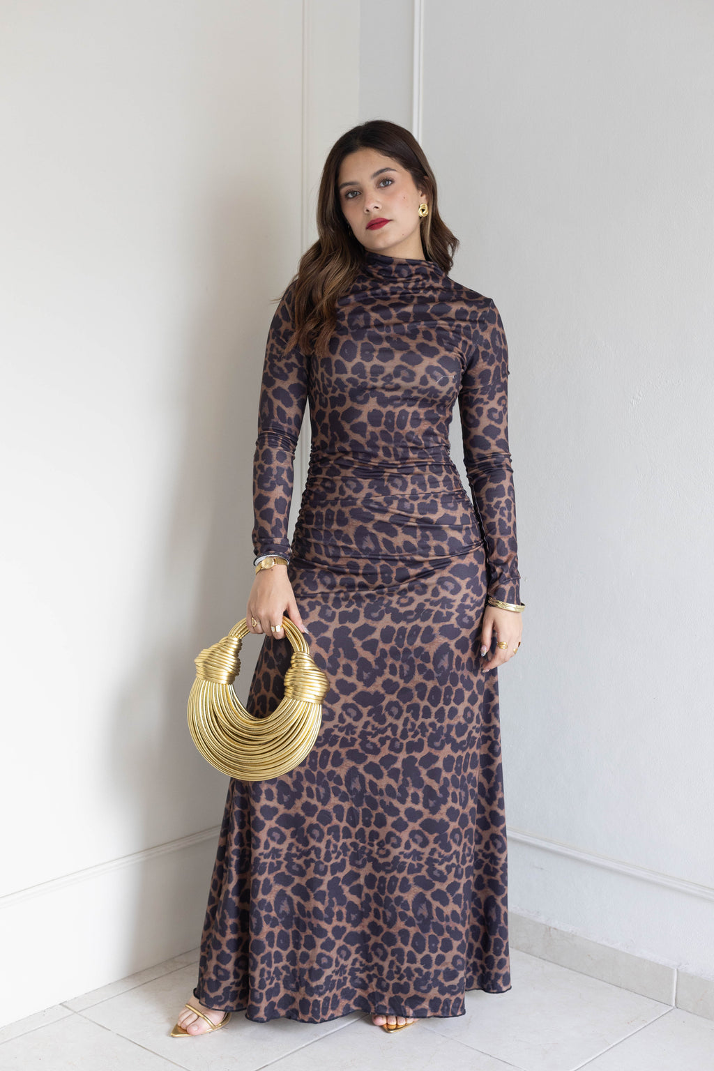 Vestido leopardo largo