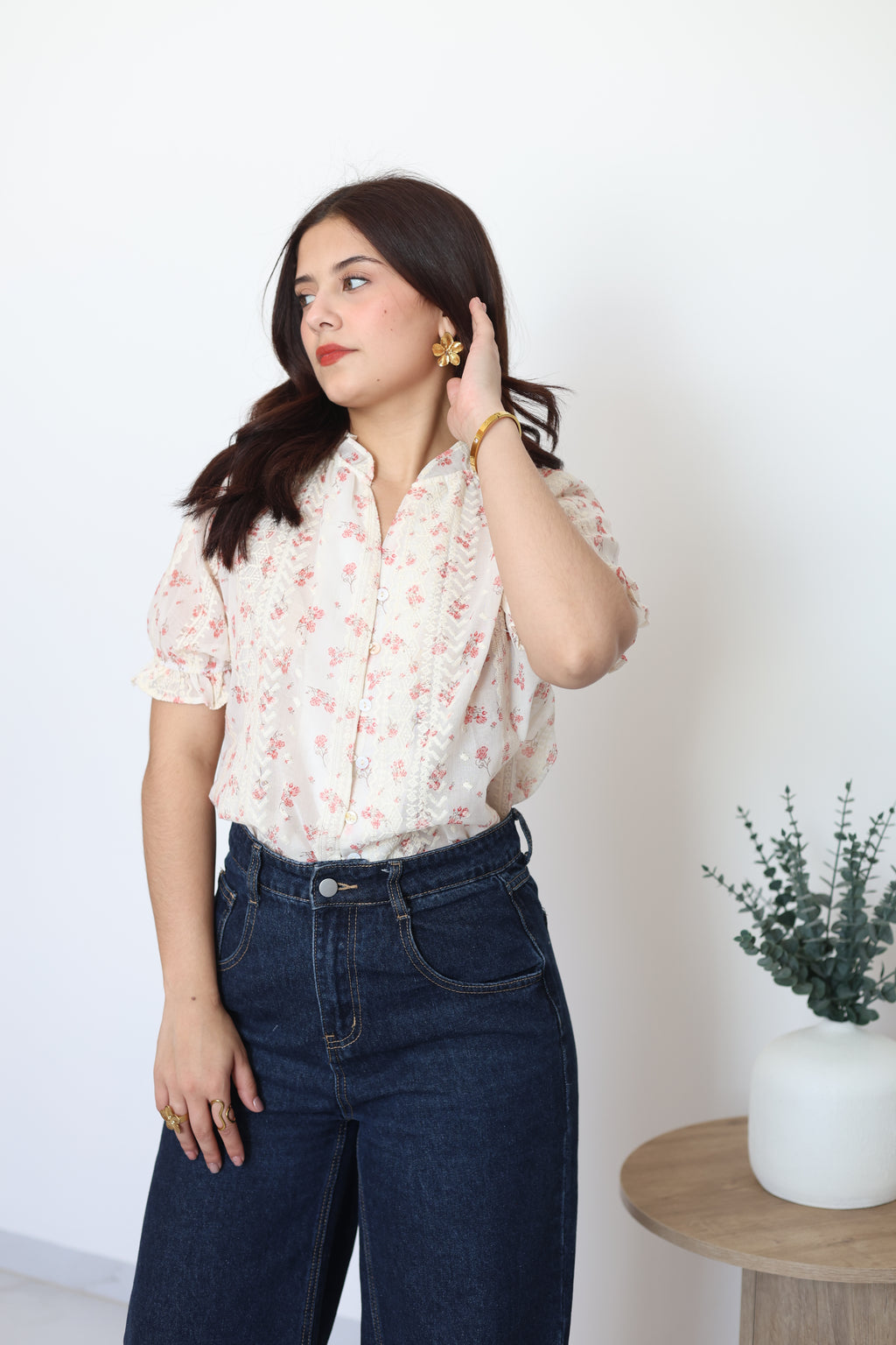 Blusa bordada rosa