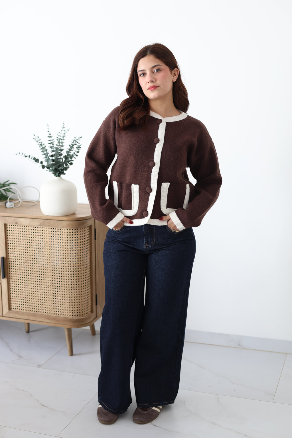 Suéter tejido de botones